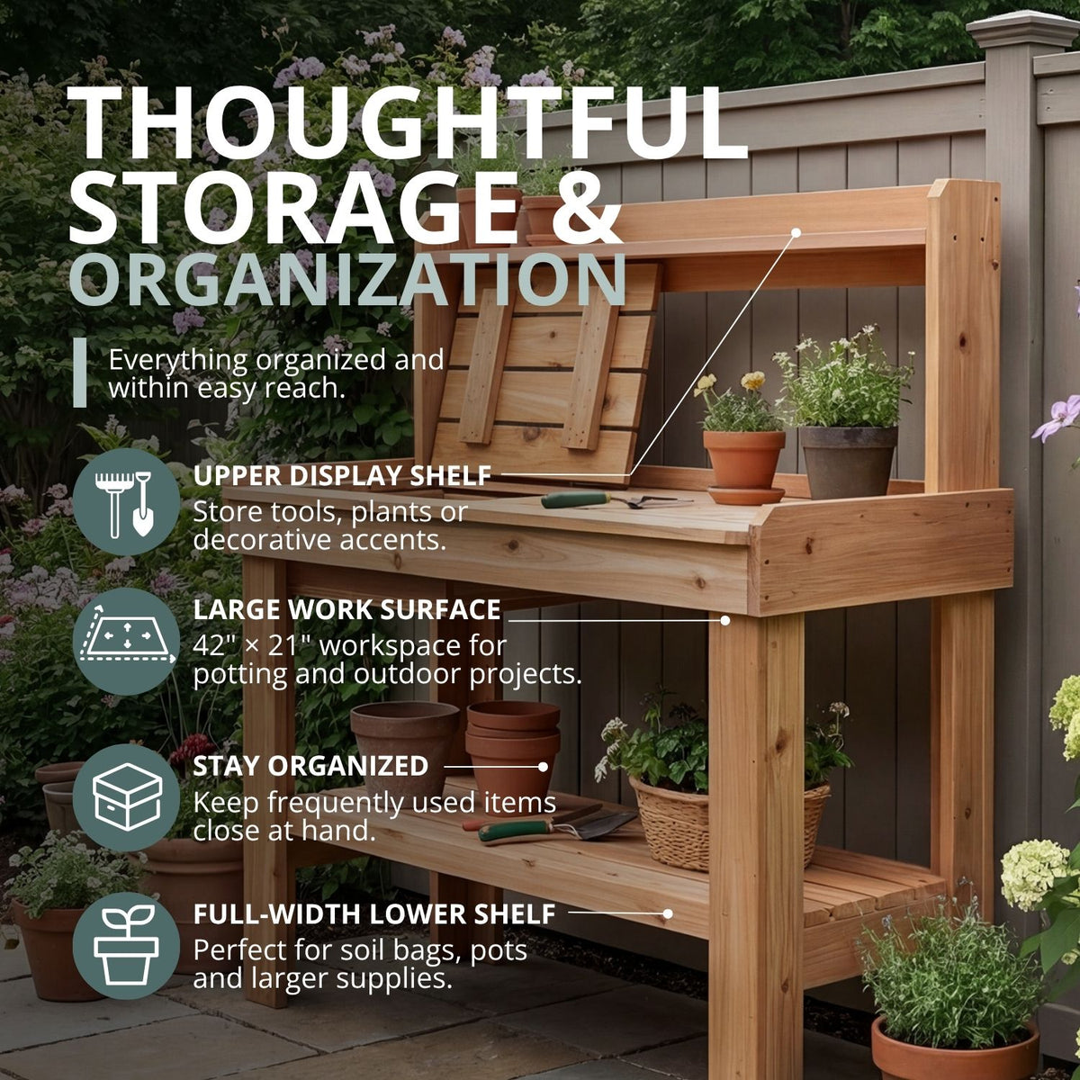 4' x 2' Cedar Potting Bench