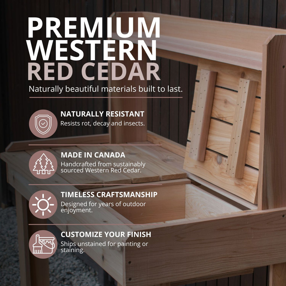 4' x 2' Cedar Potting Bench