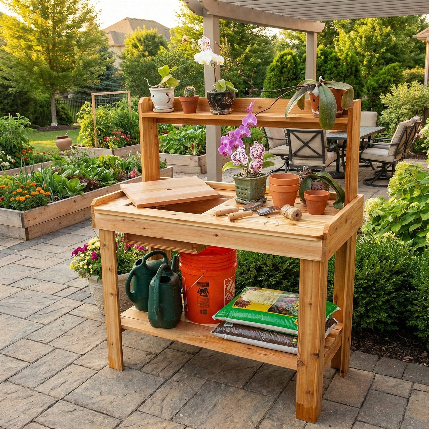 potted plant bench Outdoor Living Today 4' x 2' Potting Bench