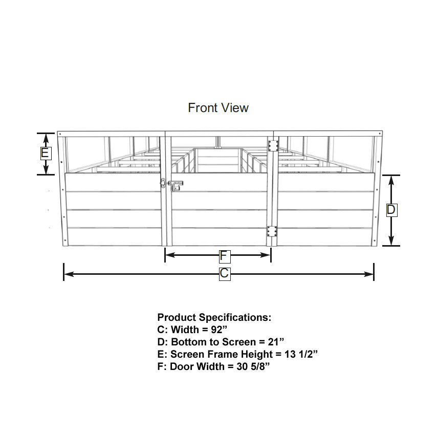 Front View (without greenhouse installed)