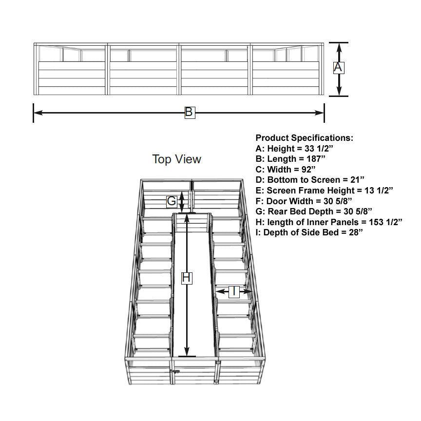Side/Top View (without greenhouse installed)