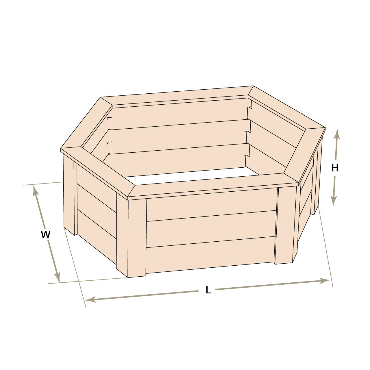 Natural Cedar Hexagon Raised Beds