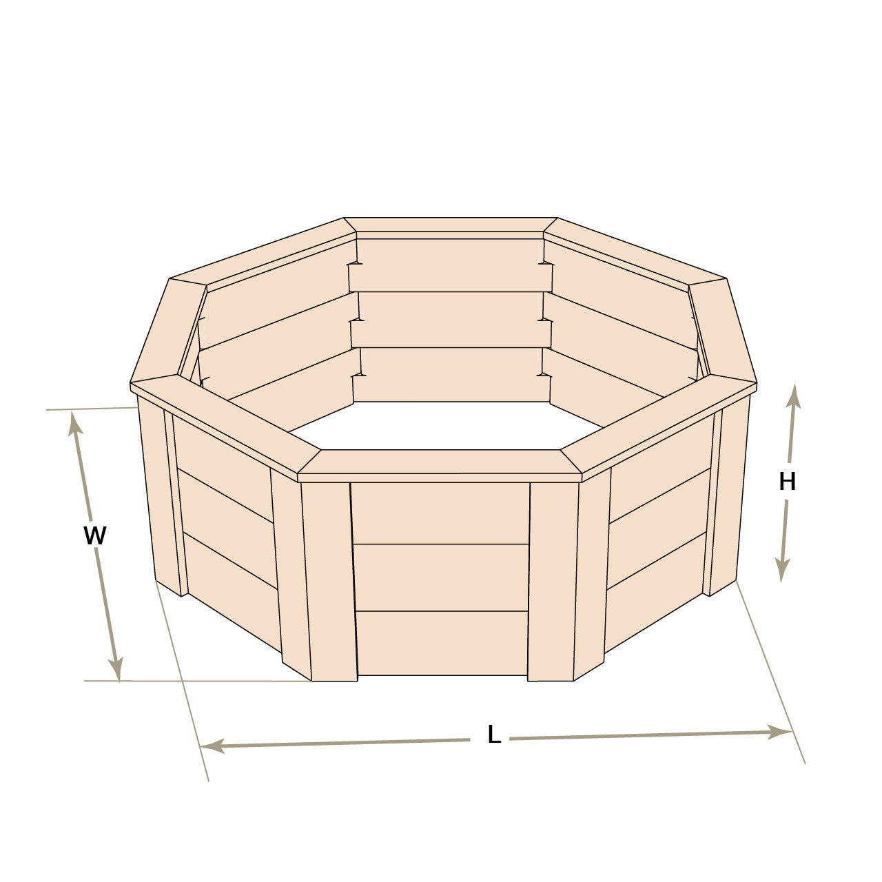 Natural Cedar Octagon Raised Beds