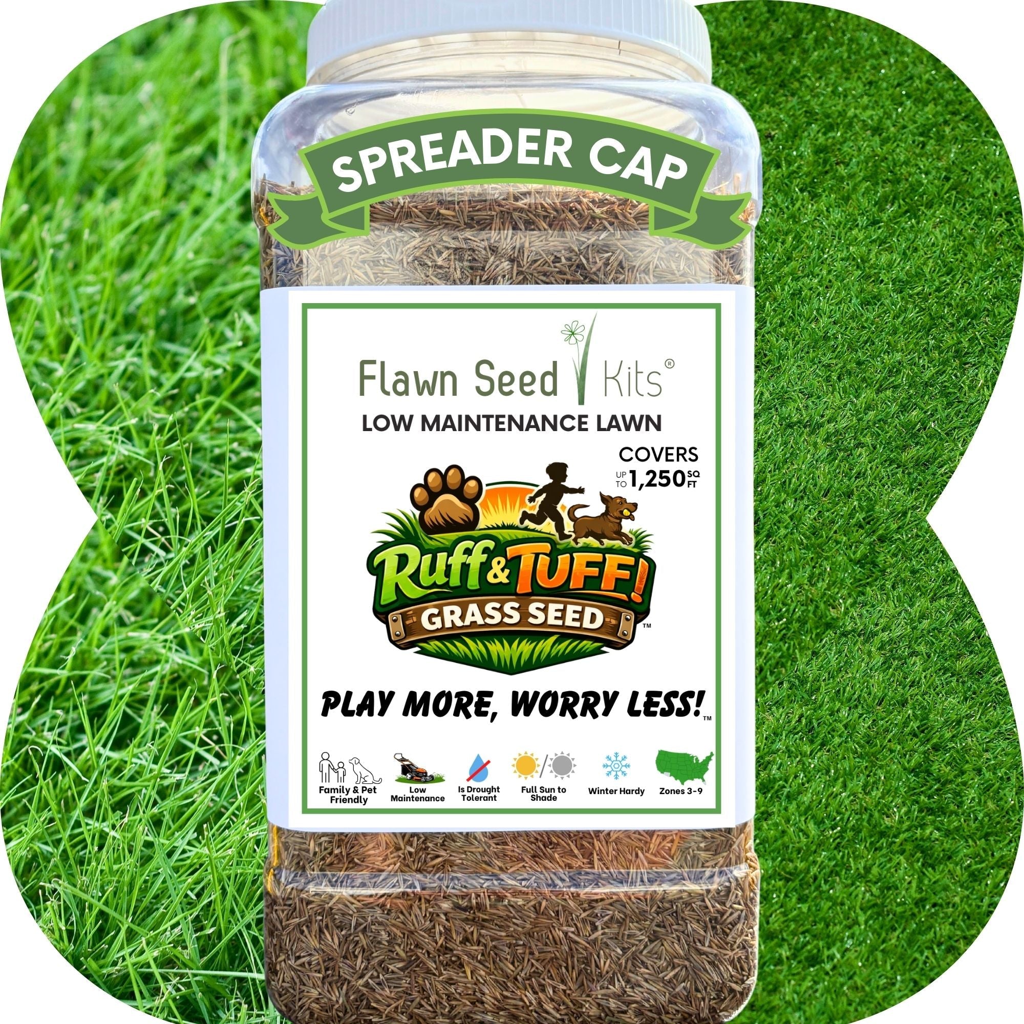 RUFF & TUFF Grass Seed - Premium Low Maintenance Fescue Blend