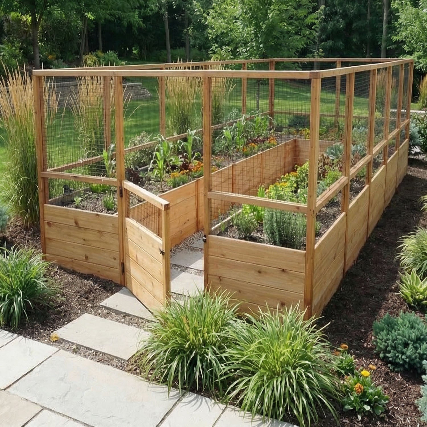 Deer Proof Cedar Complete Raised Garden Bed Kit - 8' x 16'