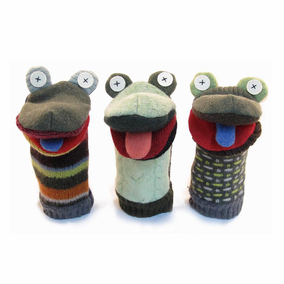 Recycled Wool Animal Puppets