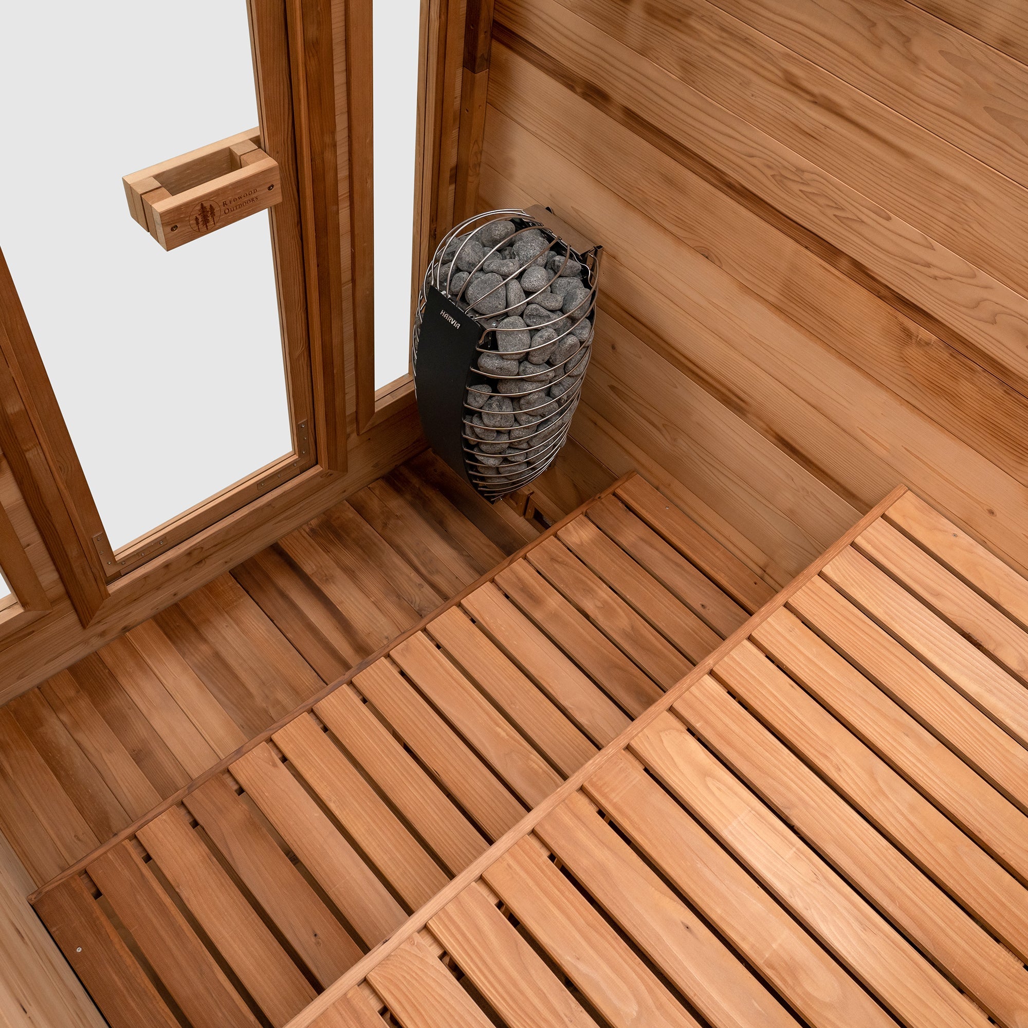 Cabin Outdoor Sauna - 4 Person w/ Harvia Spirit Wi-Fi 8kW Heater