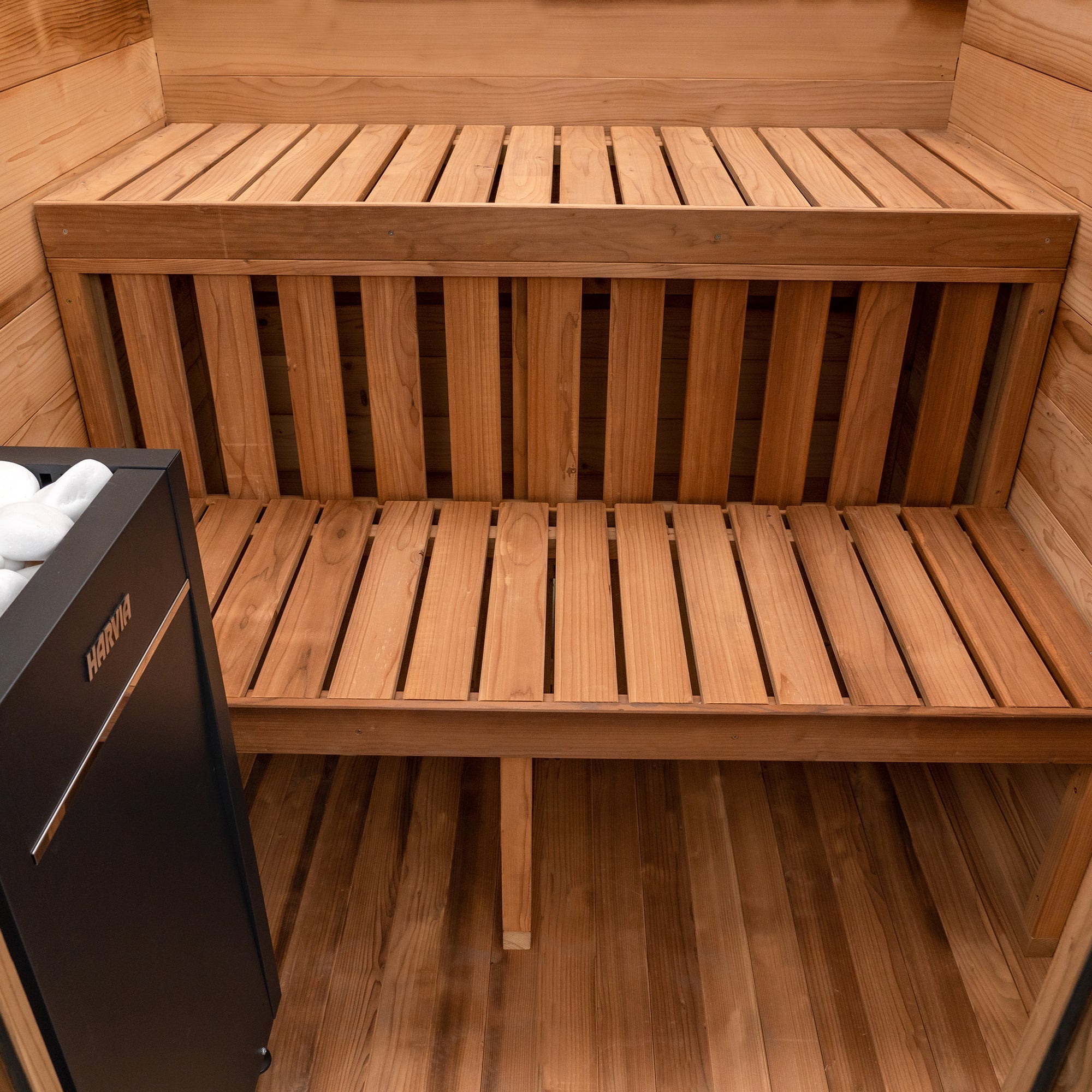 Cabin Outdoor Sauna - 4 Person w/ Harvia Spirit Wi-Fi 8kW Heater