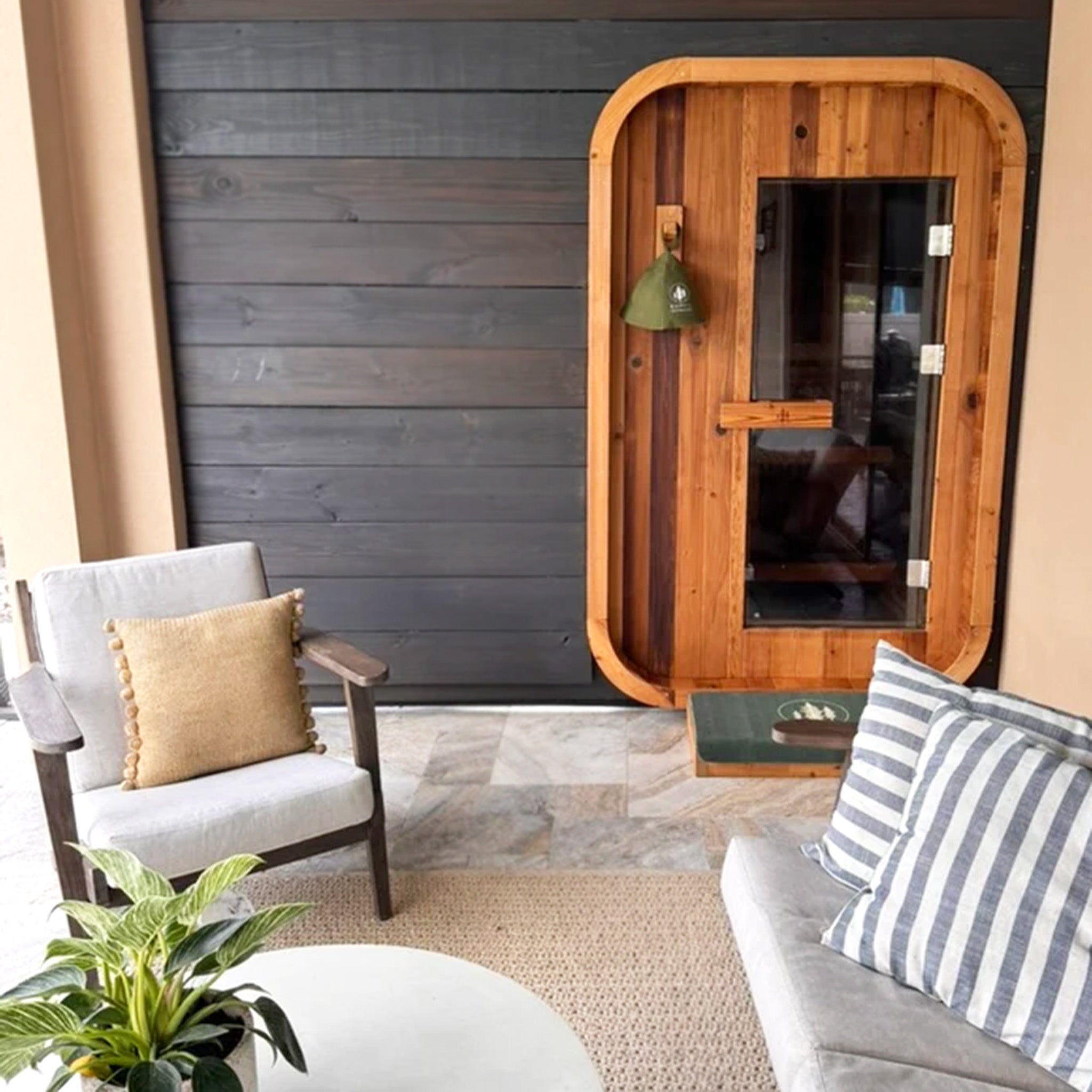 Duo Outdoor Sauna - 2 Person w/ Harvia KIP 8kW Heater