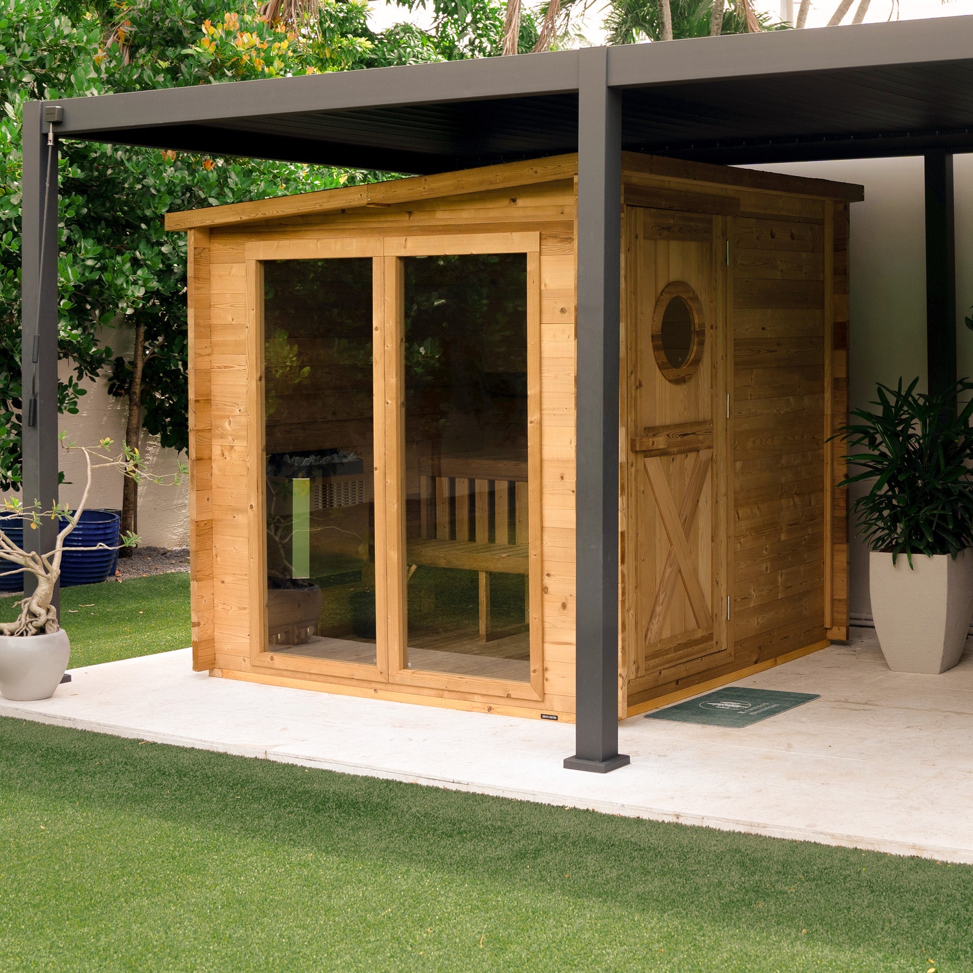 Garden Outdoor Sauna - 8 Person w/ Harvia KIP 8kW Heater