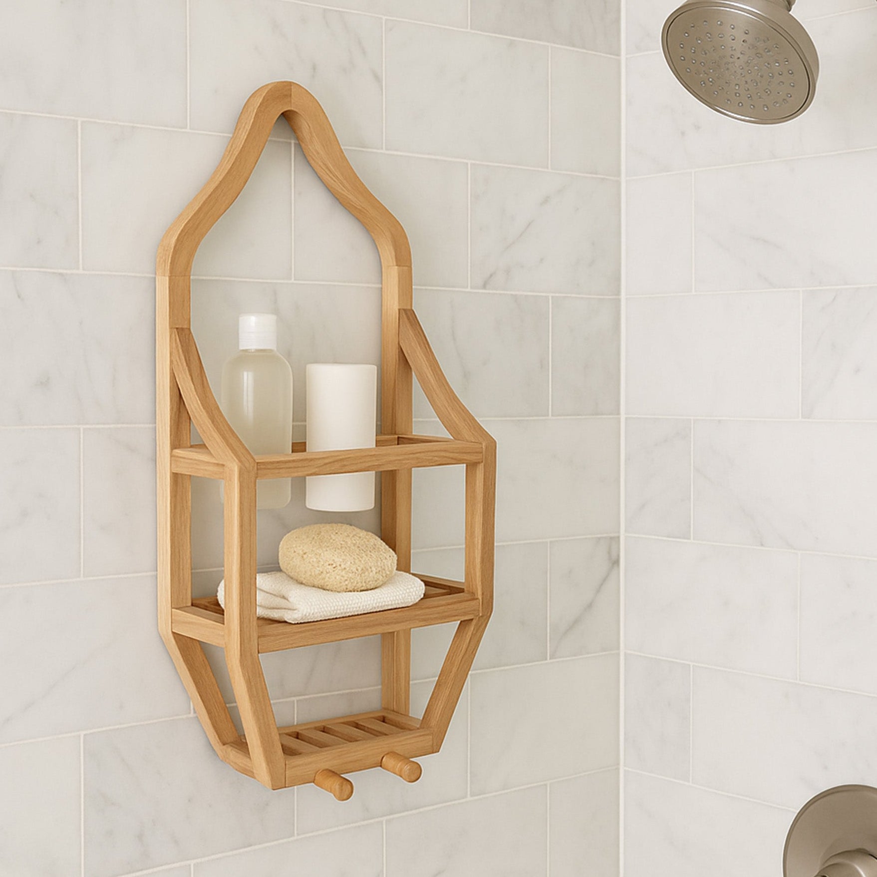 Natural Teak Tulum Shower Caddy