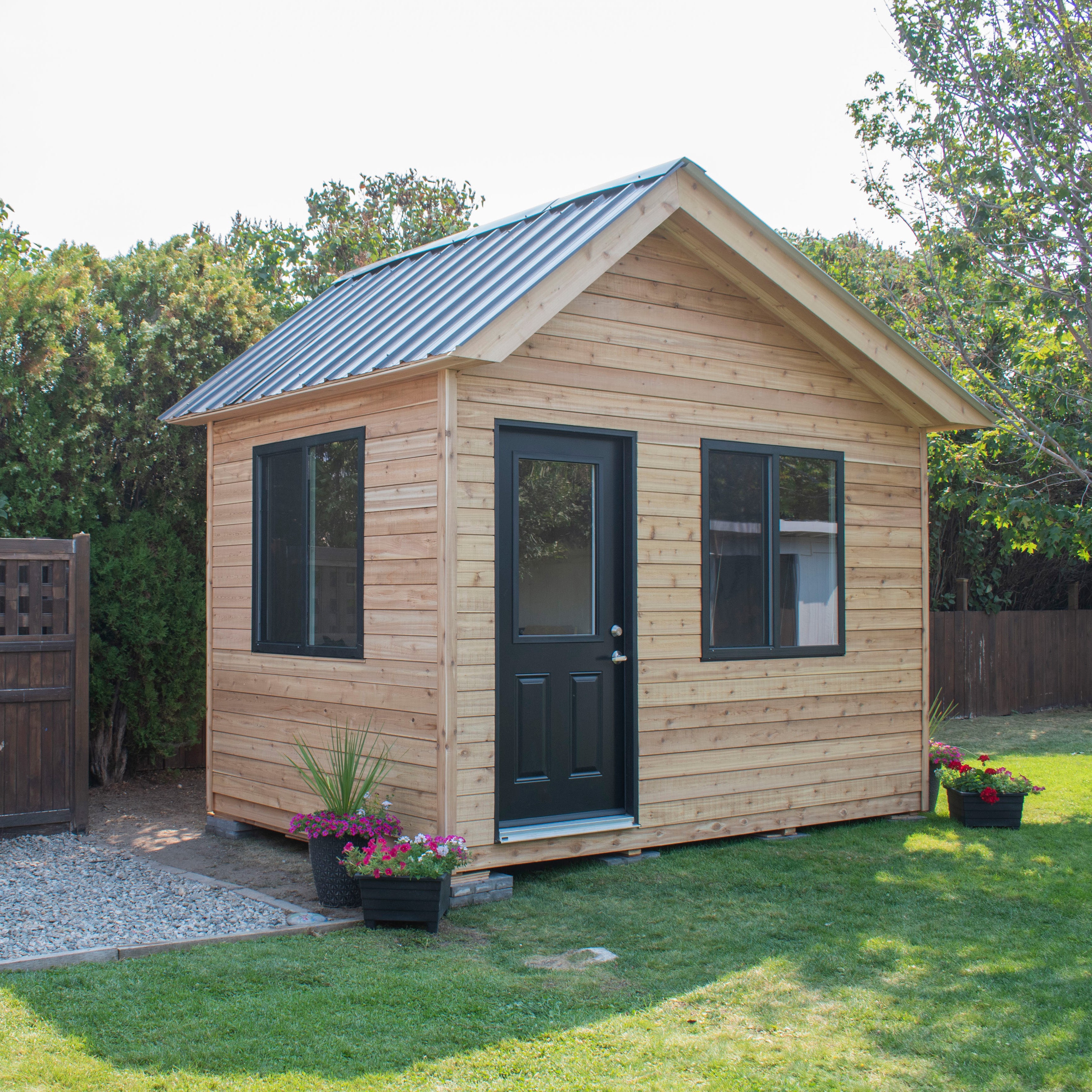 12' × 8' Cedar Saltbox Studio – Modern Outdoor Office
