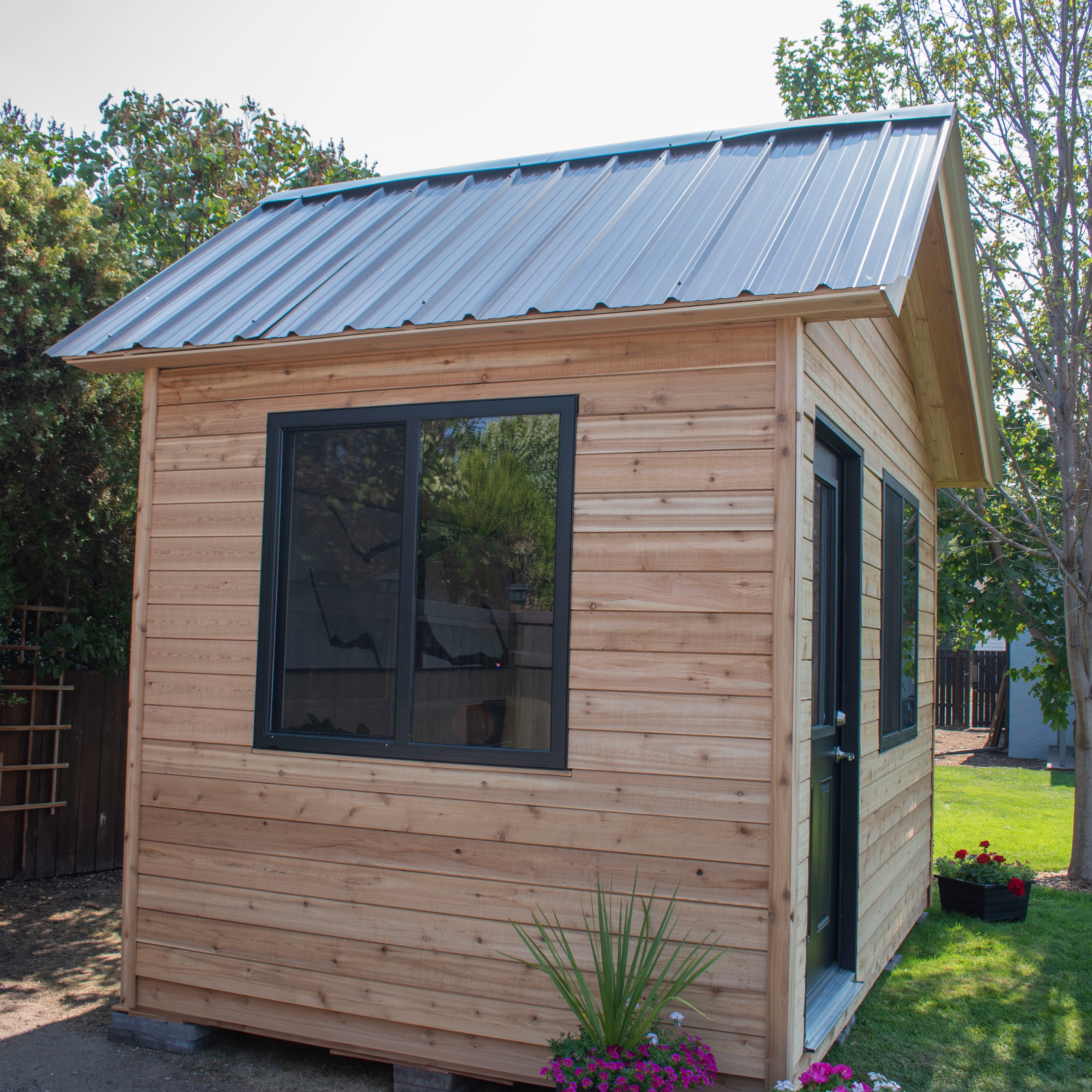 12' × 8' Cedar Saltbox Studio – Modern Outdoor Office