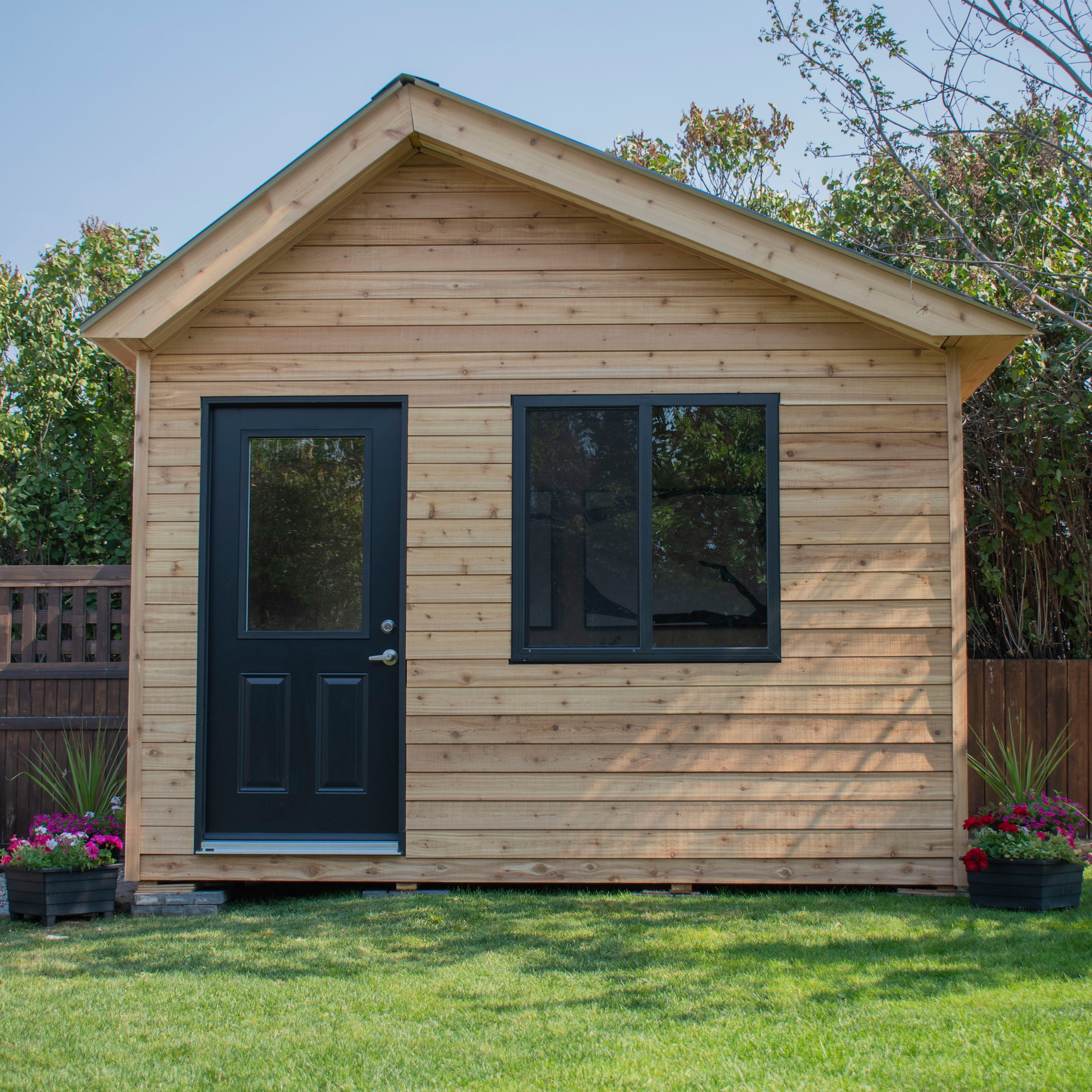 12' × 8' Cedar Saltbox Studio – Modern Outdoor Office