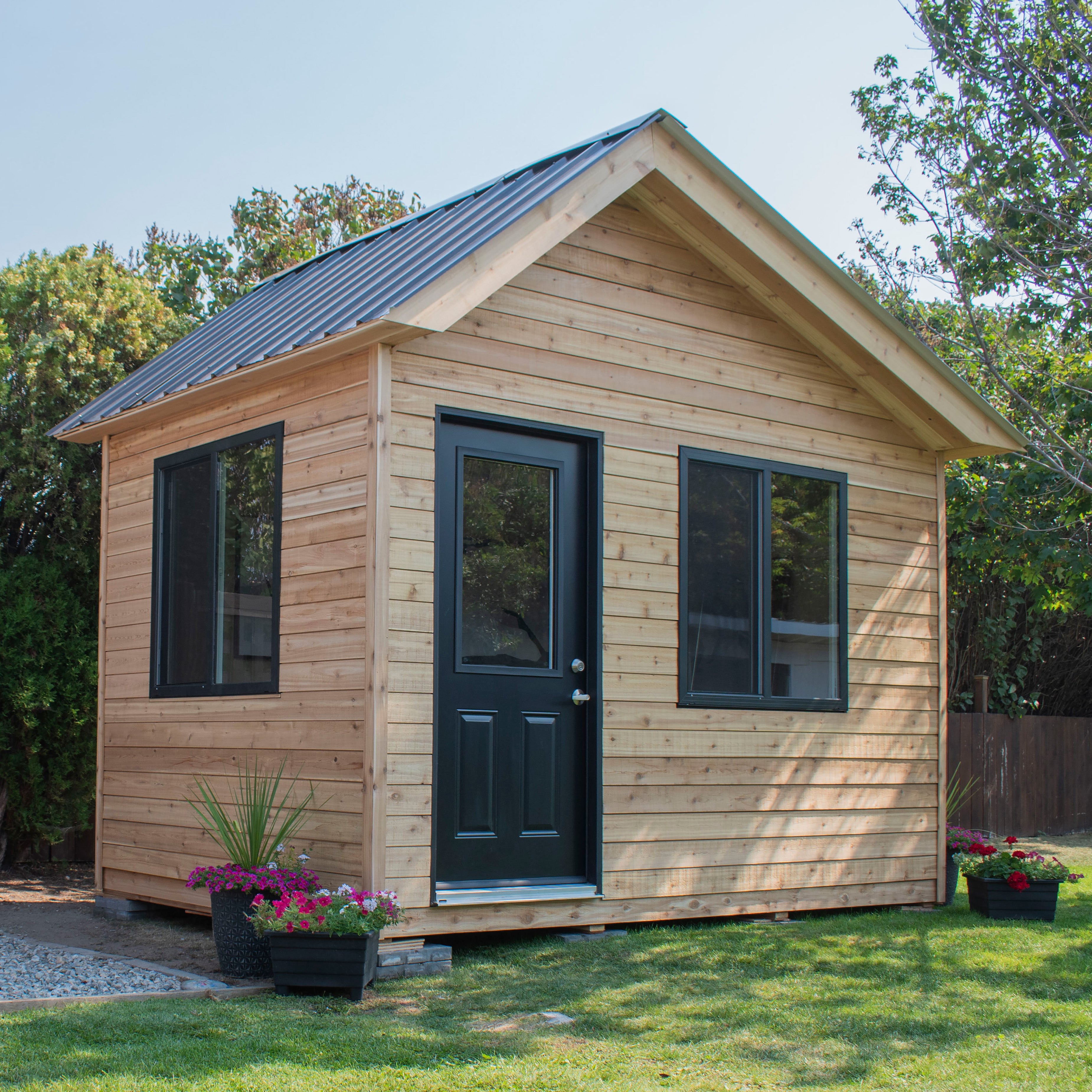 12' × 8' Cedar Saltbox Studio – Modern Outdoor Office