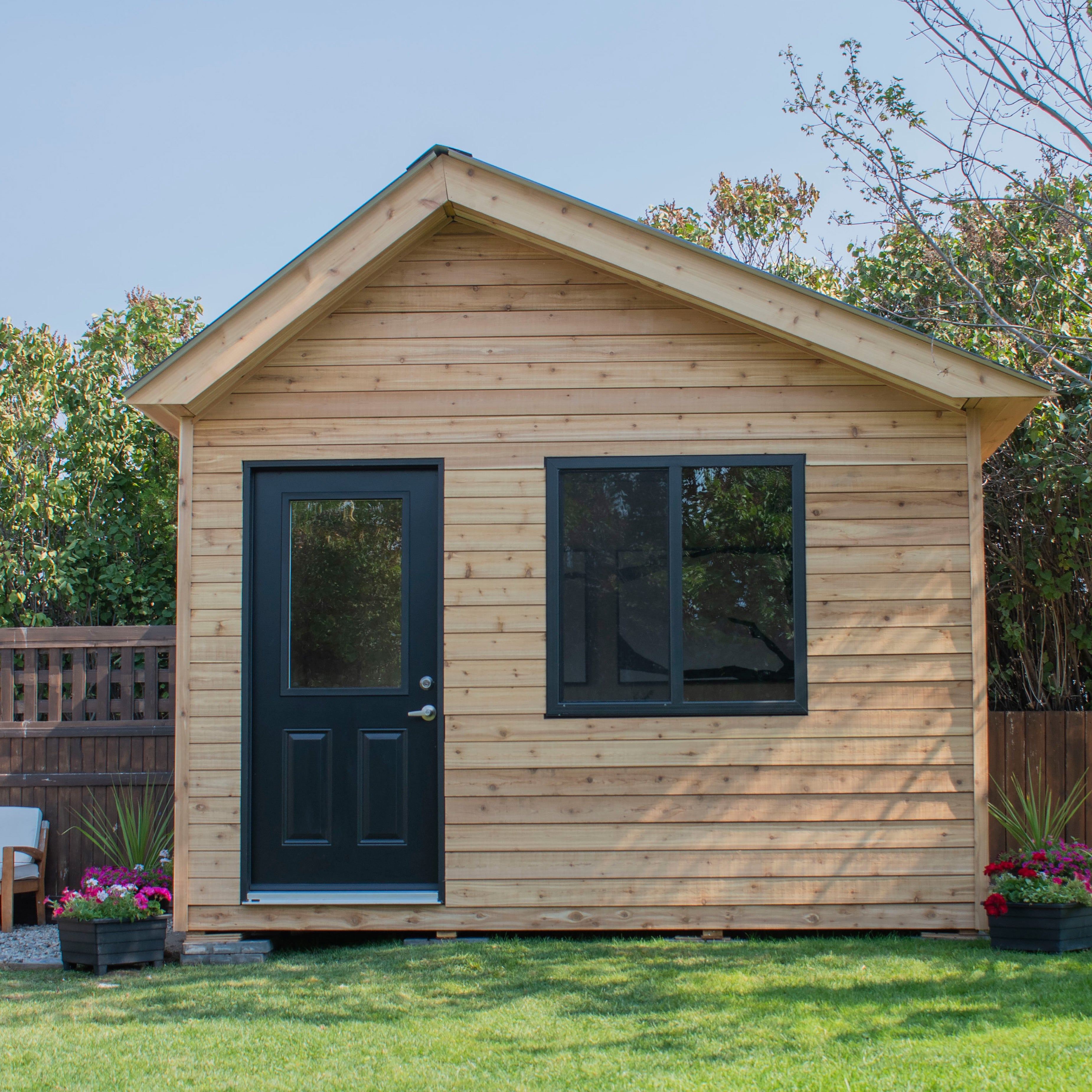 12' × 8' Cedar Saltbox Studio – Modern Outdoor Office