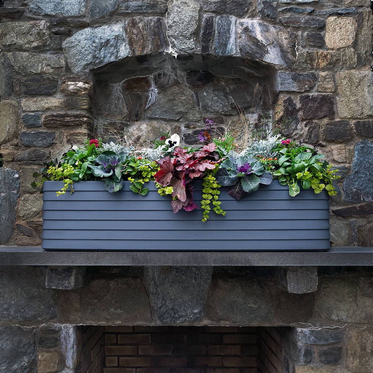 Slat Self-Watering Window Box Planter