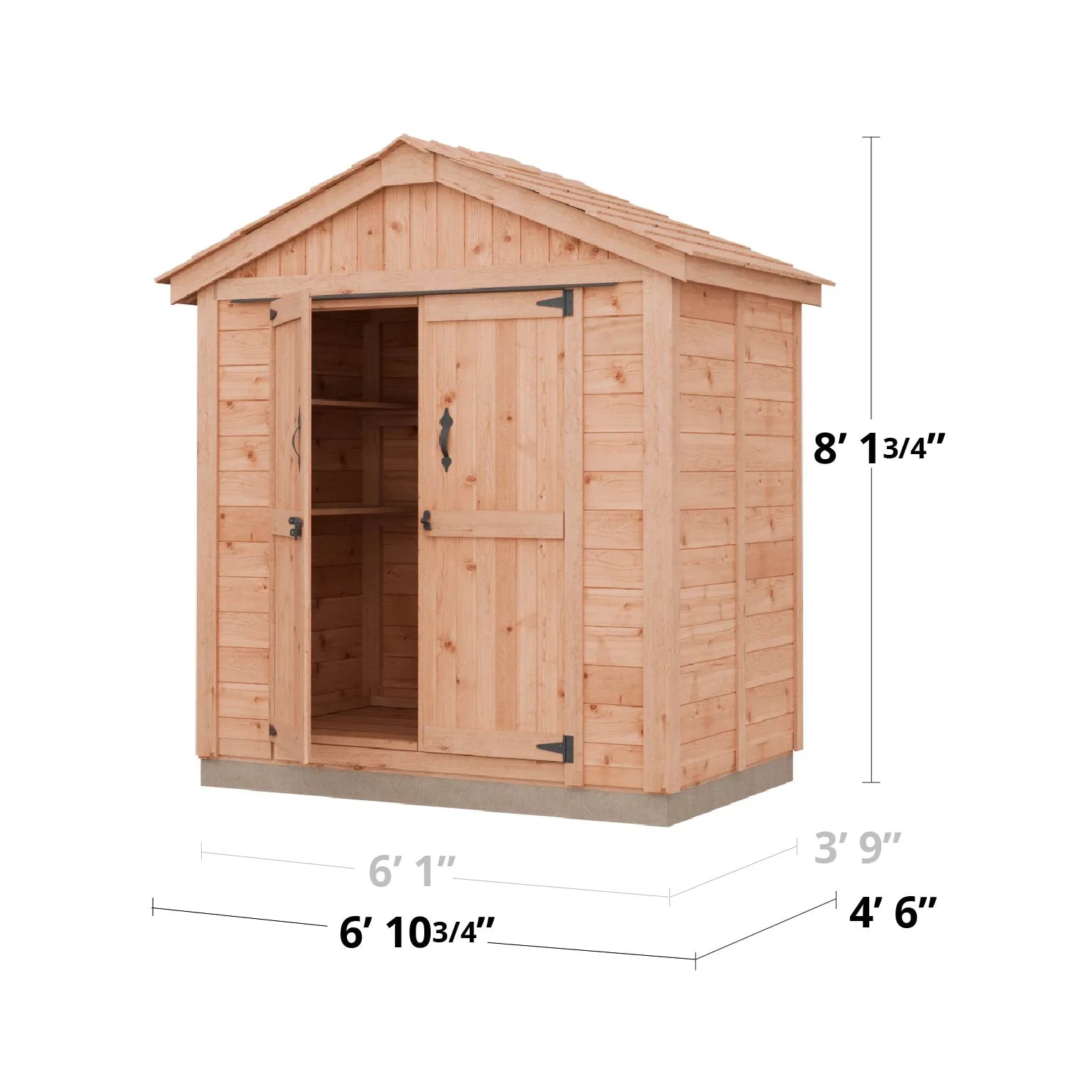 6' x 4' Space Master Storage Shed - Double Doors