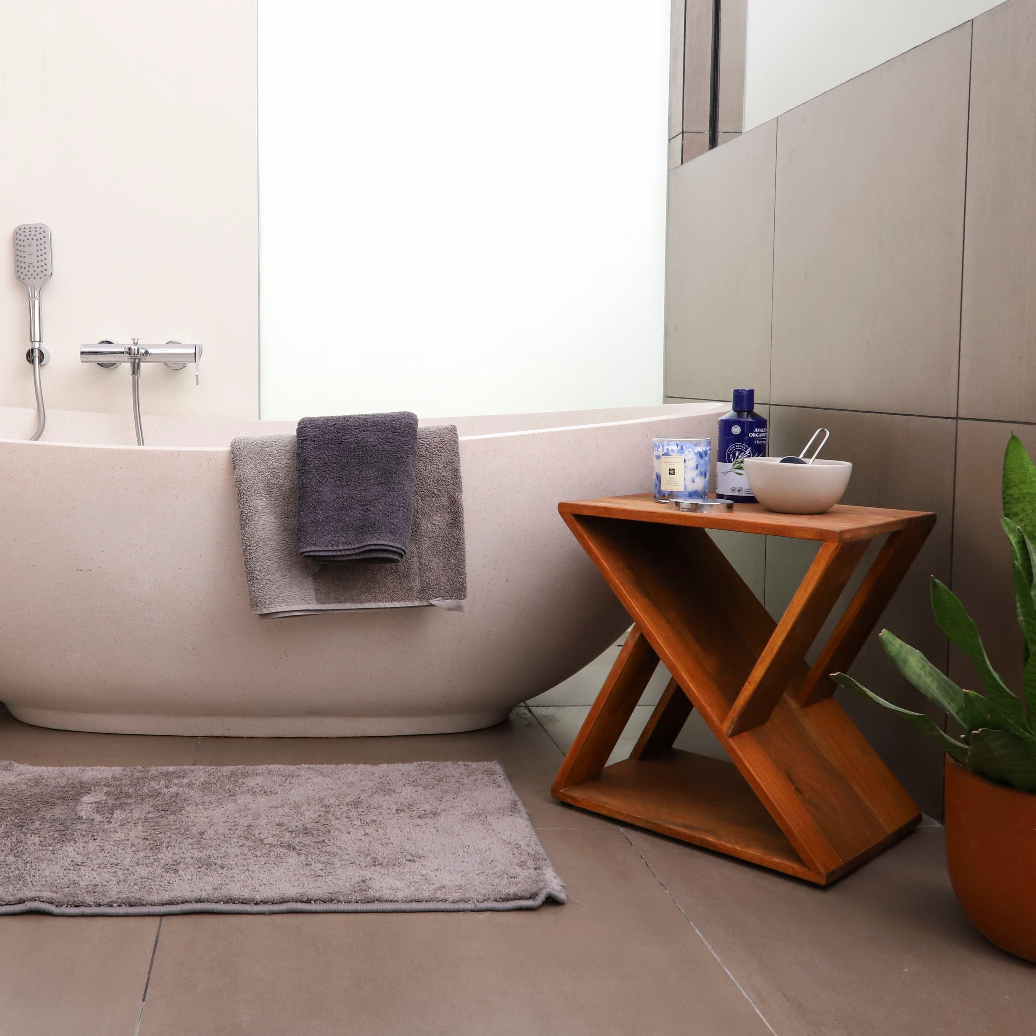 Natural Teak Slatted Stool