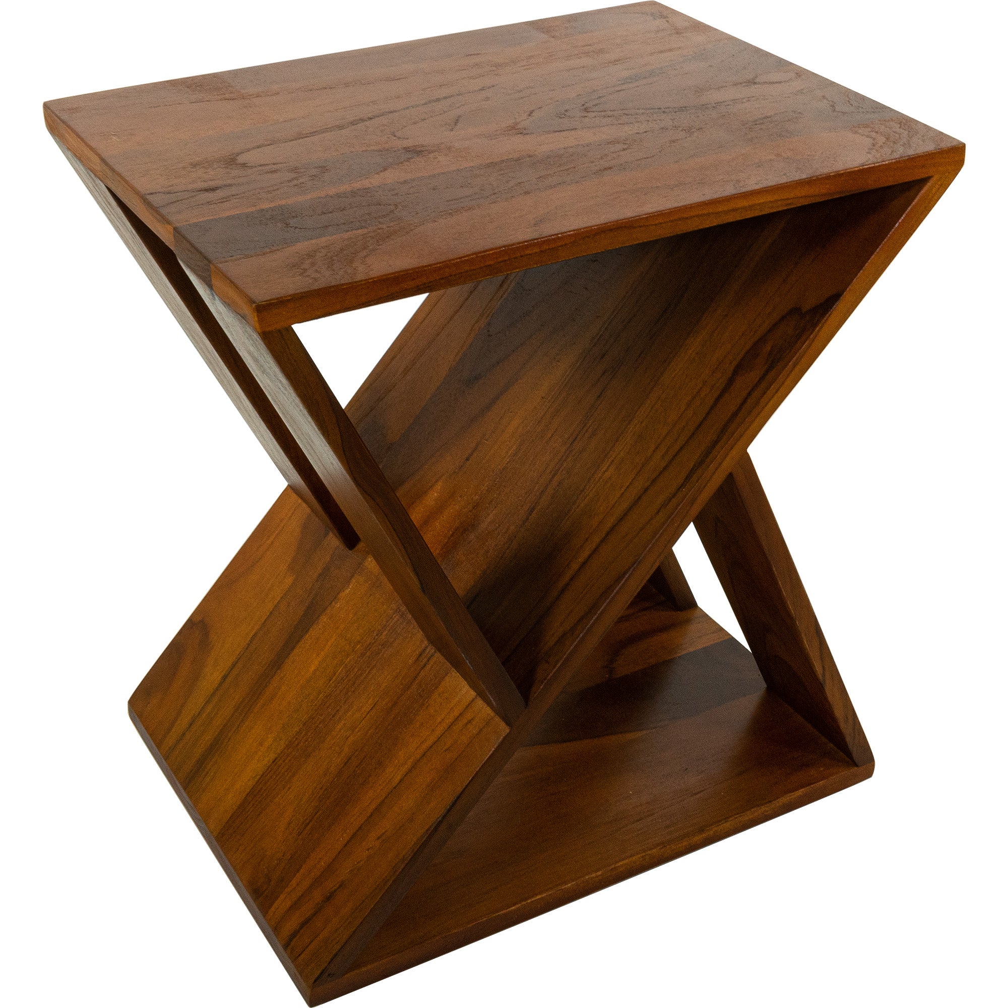 Natural Teak Slatted Stool