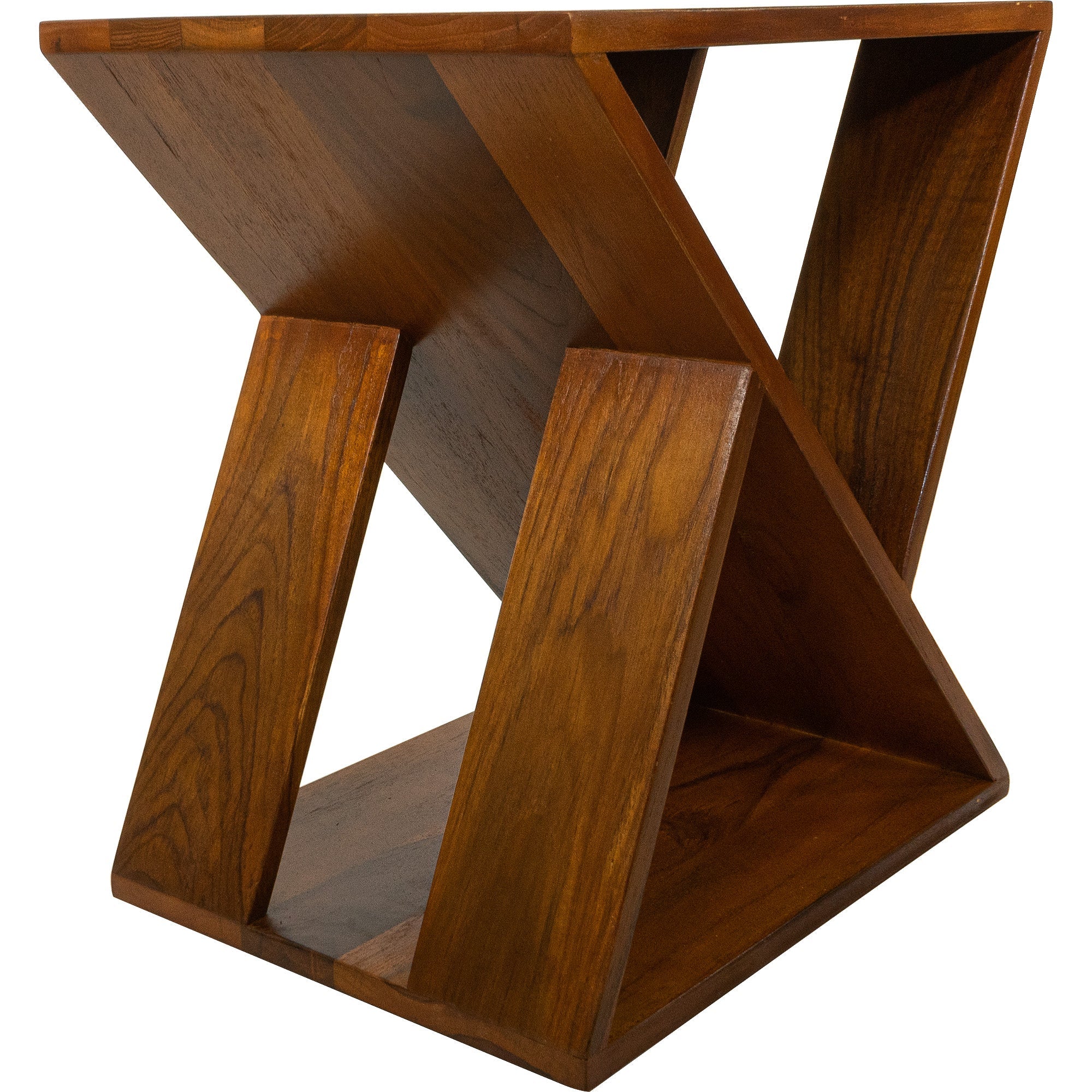 Natural Teak Slatted Stool