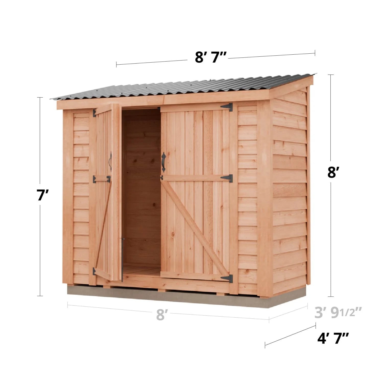 8' x 4' SpaceSaver Storage Shed - Double Doors