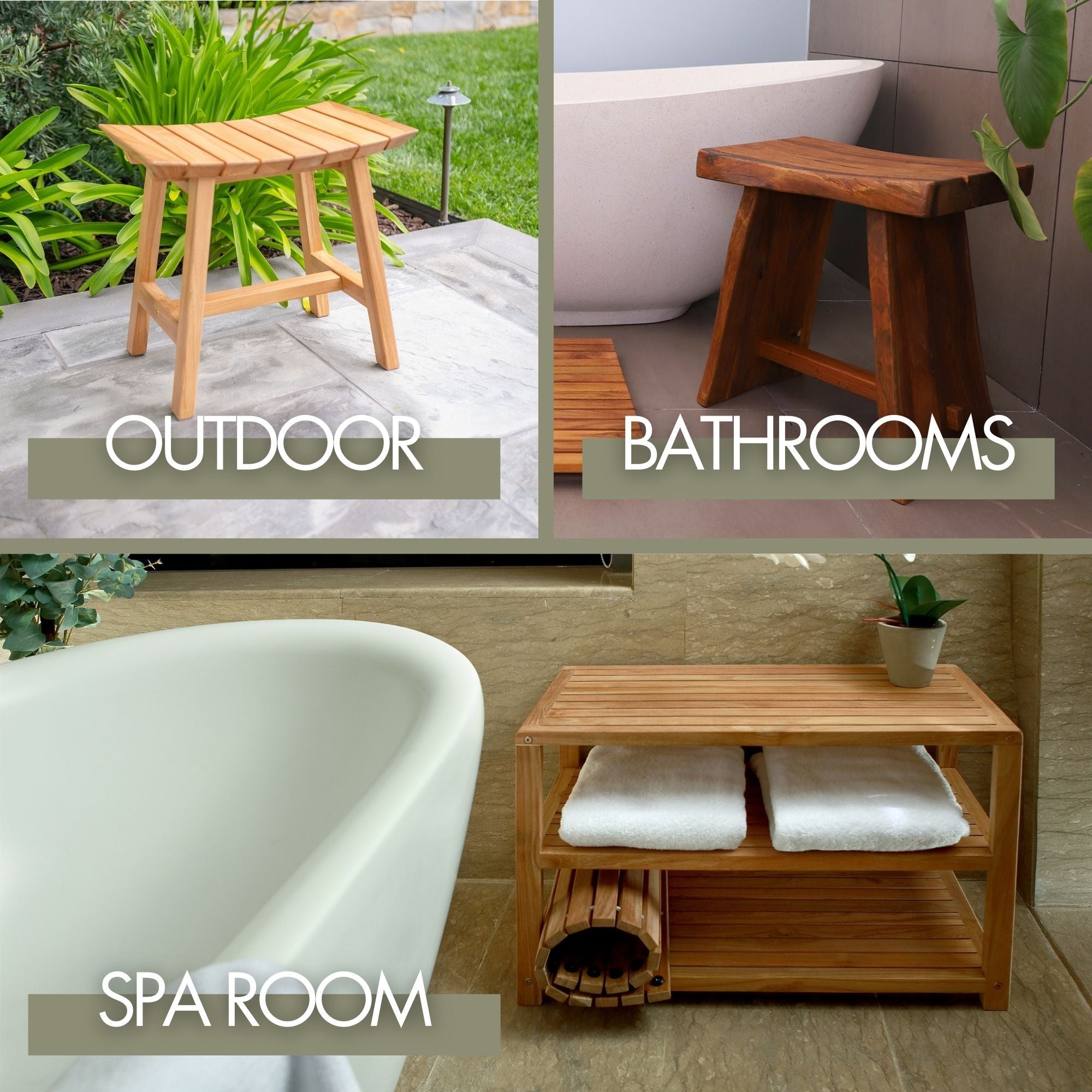 Natural Teak Sierra Outdoor Folding String Seat