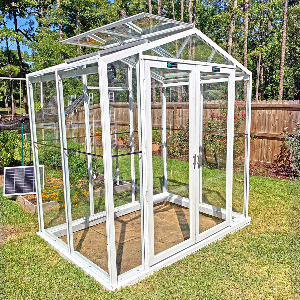 5' x 8' Compact Sago Glass Greenhouse