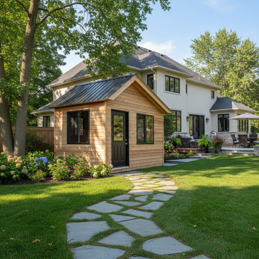 12' × 8' Cedar Saltbox Studio – Modern Outdoor Office