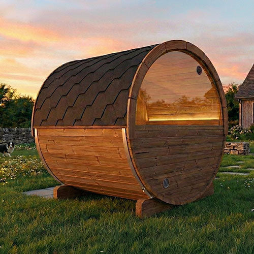 Outdoor Wooden Barrel Sauna - Vista