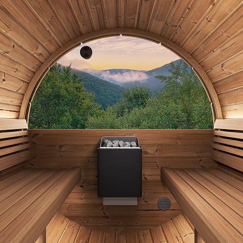 Outdoor Wooden Barrel Sauna - Vista
