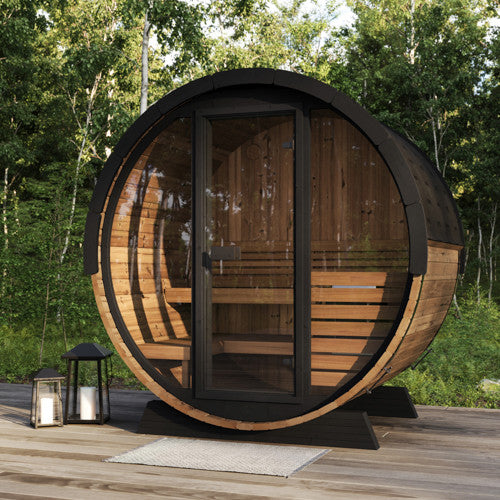 Outdoor Barrel Sauna - SaunaLife Model EE6G