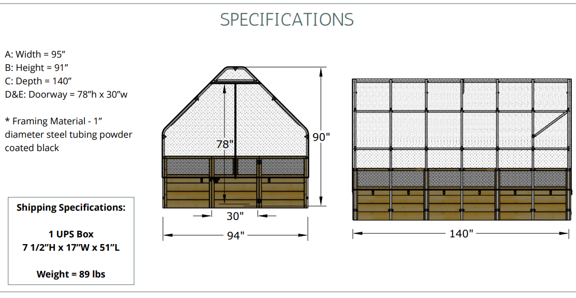 Cedar Complete Raised Garden Bed Kit with Bird Netting Cover 8' x 12'