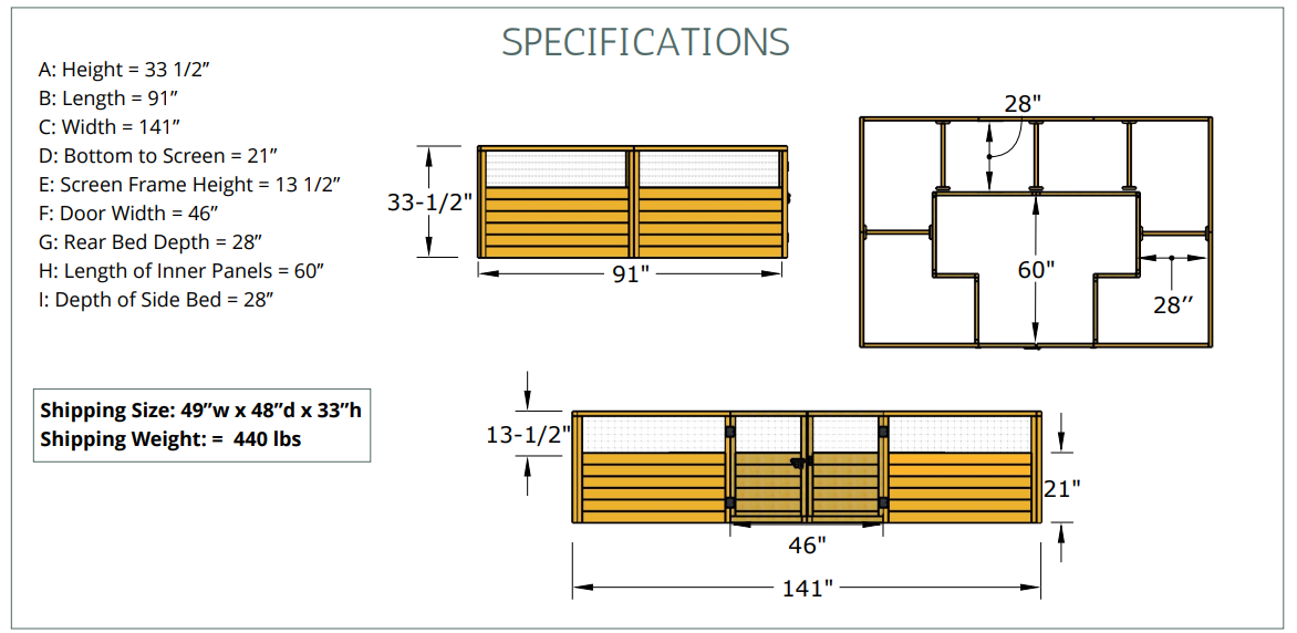 Cedar Complete Raised Garden Bed Kit - 12' x 8'