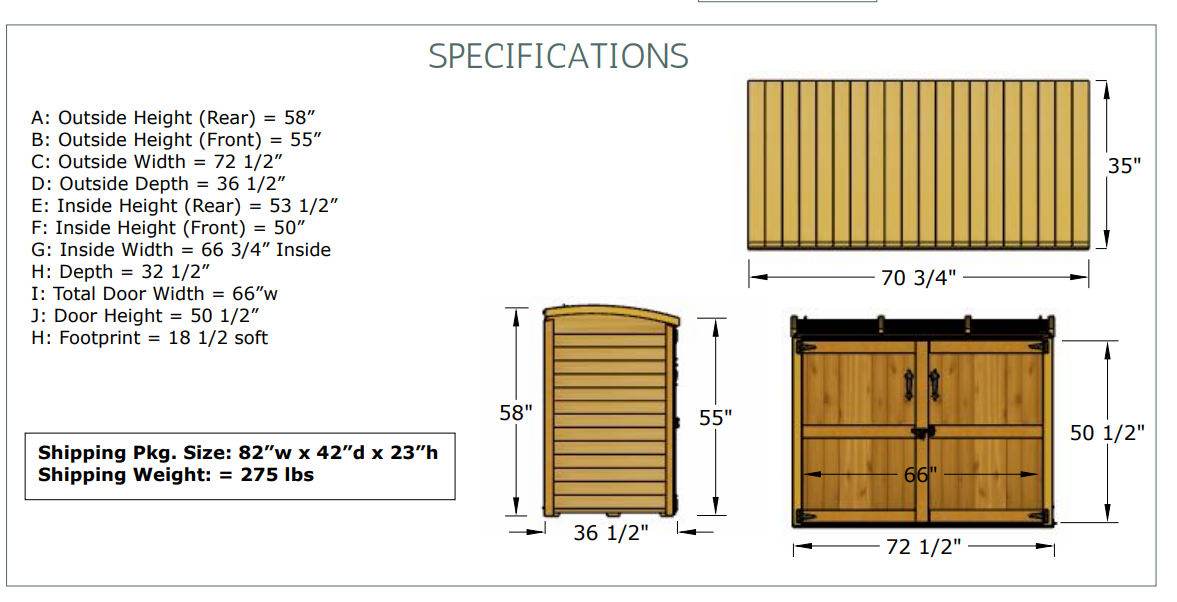6' x 3' Oscar Waste Management Shed