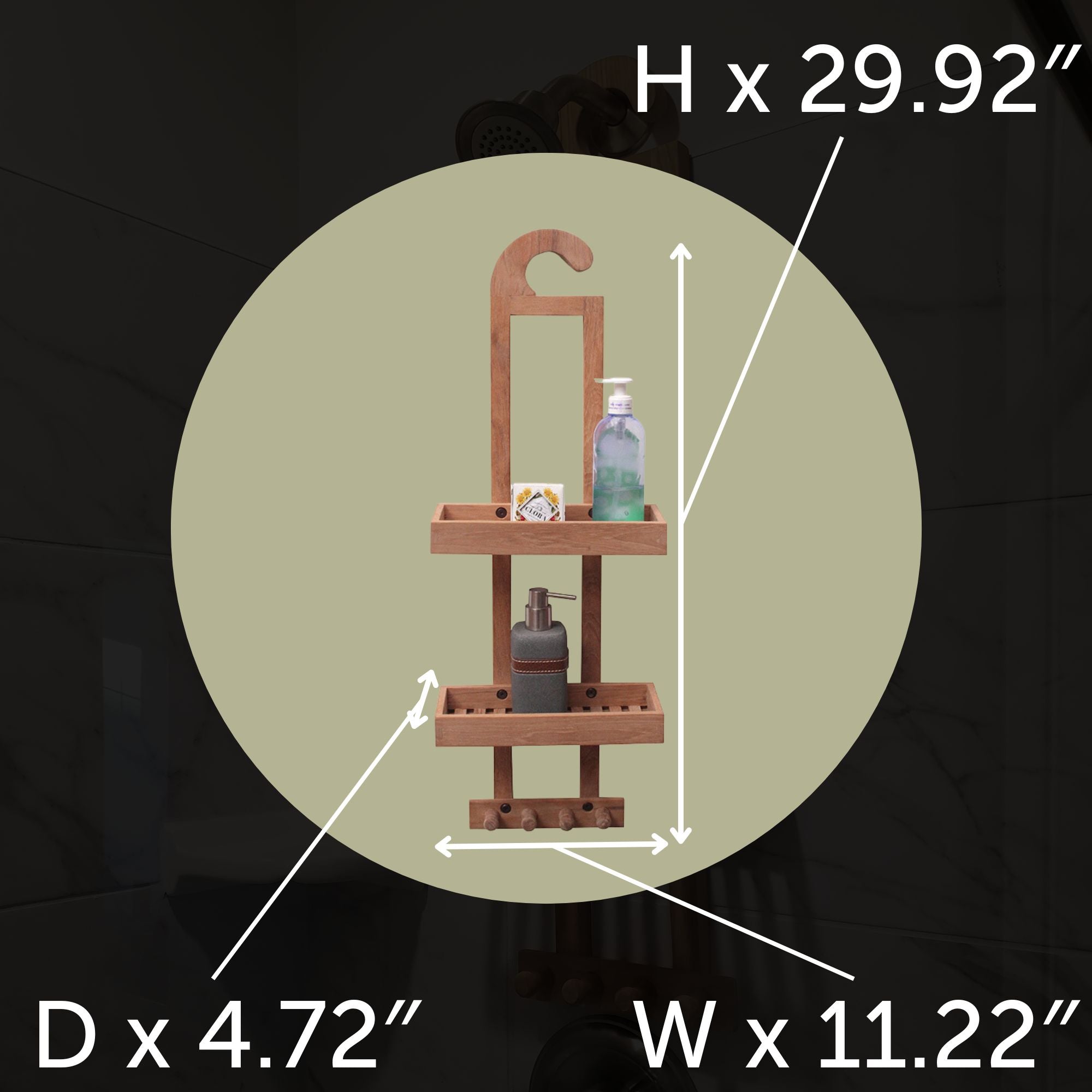 Natural Teak Newport Shower Caddy