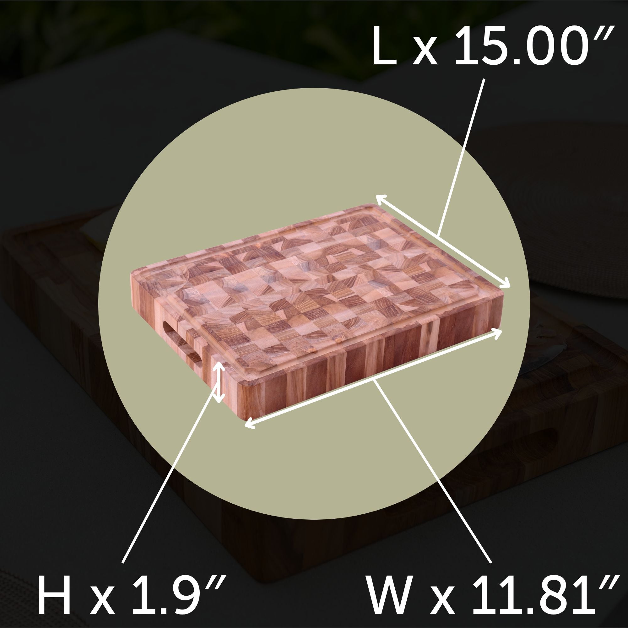 Adobe Checkered Teak Cutting & Serving Board
