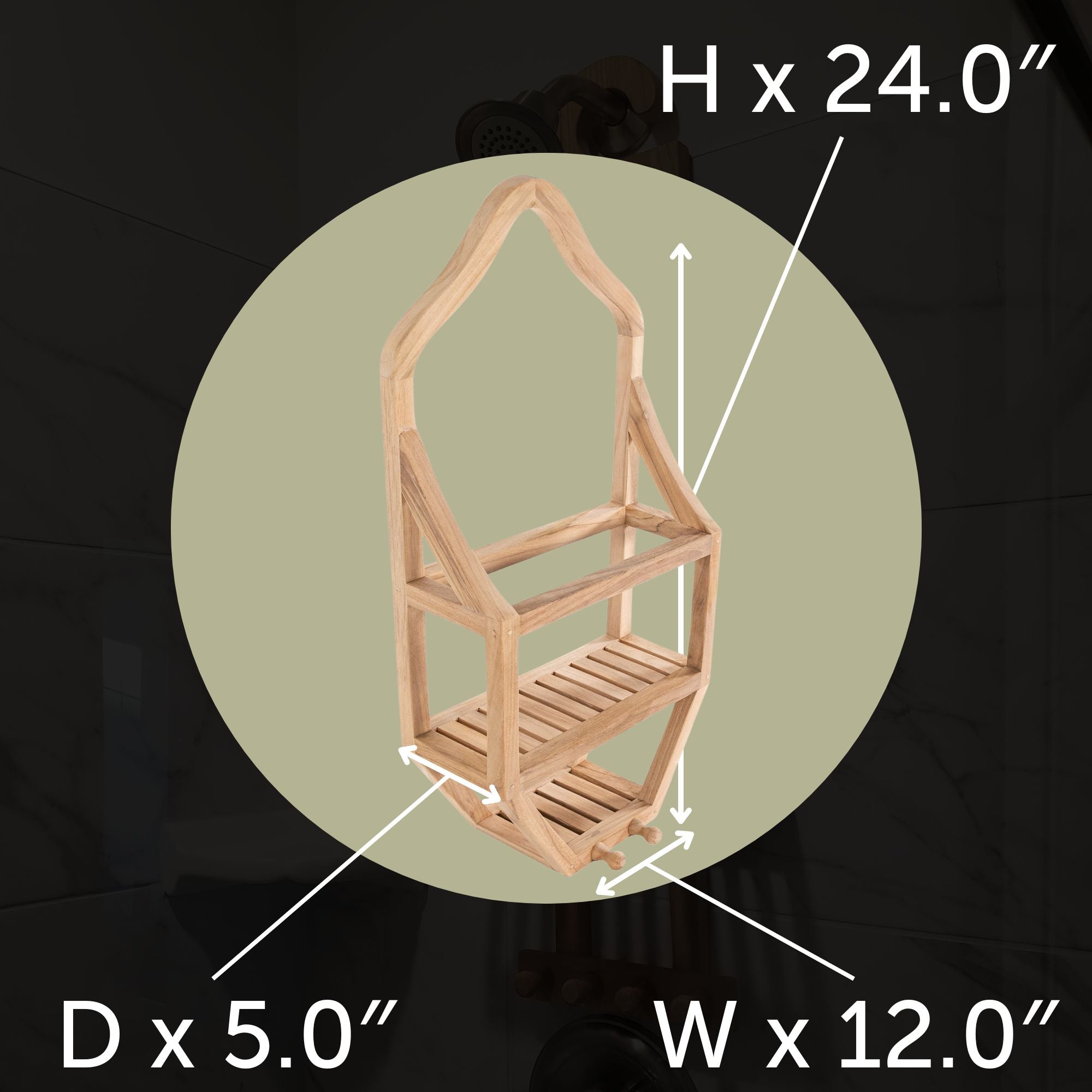 Natural Teak Tulum Shower Caddy