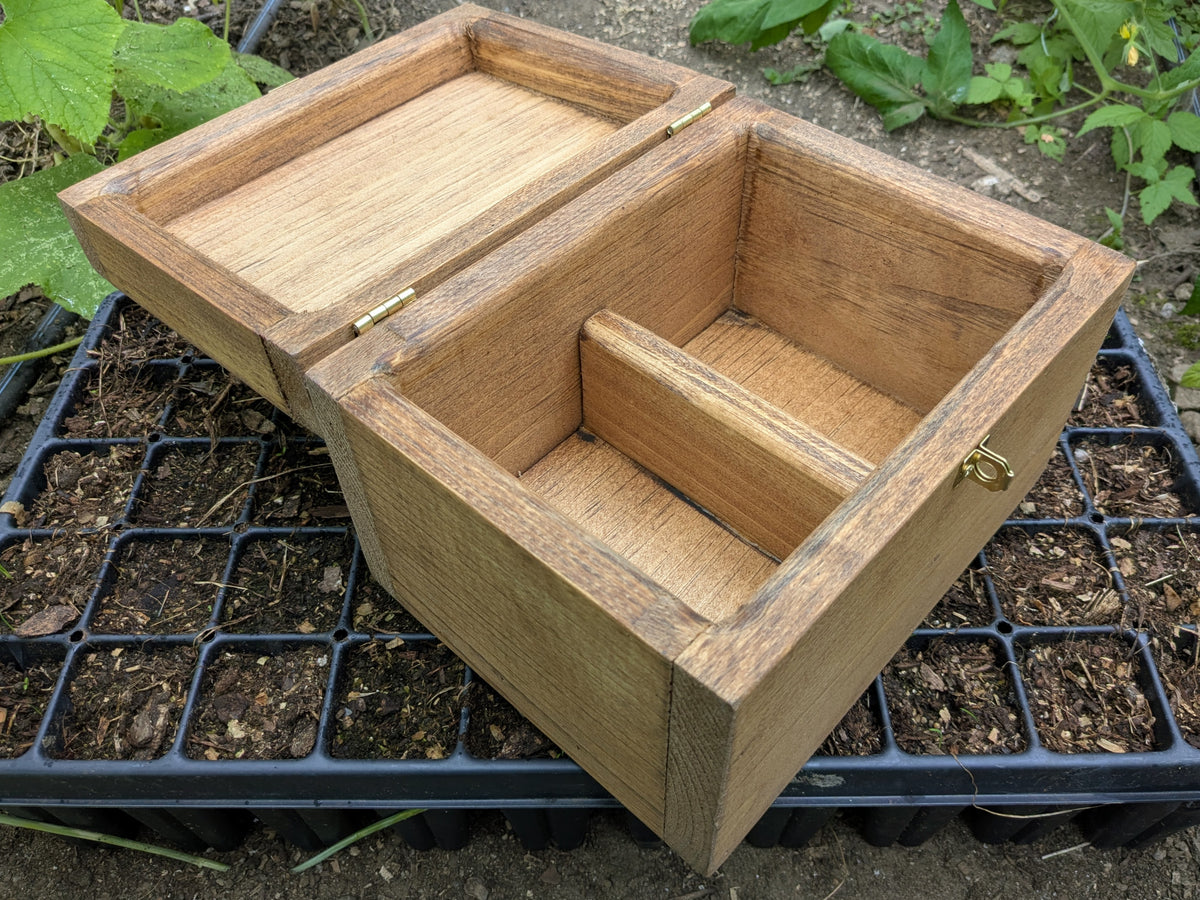 Handcrafted Seed Vault - Divided Wooden Box for Seed Storage