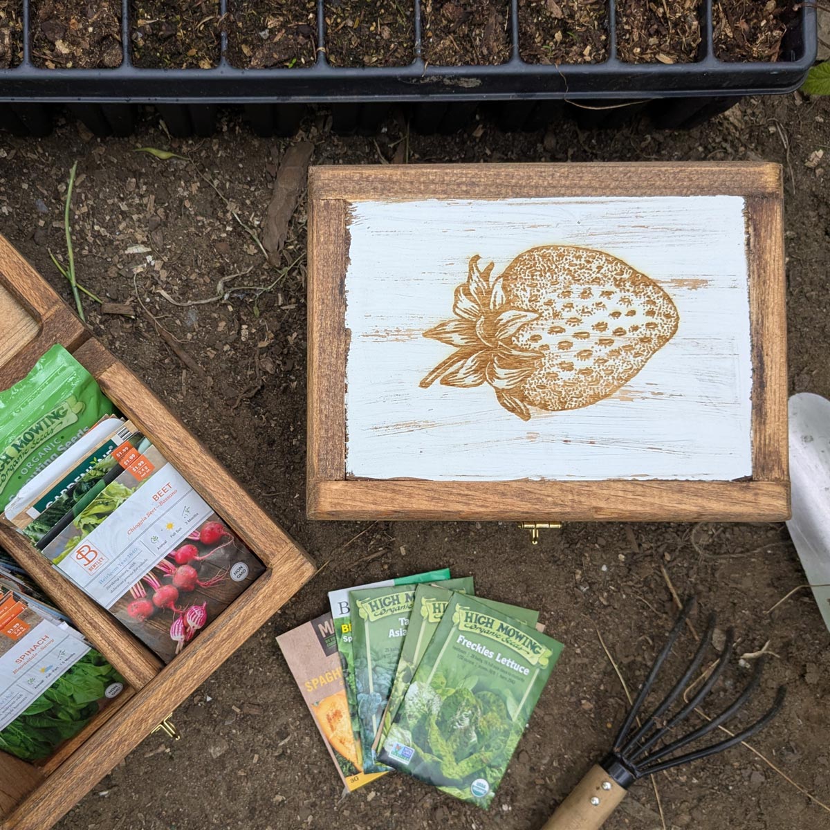 Handcrafted Seed Vault - Divided Wooden Box for Seed Storage