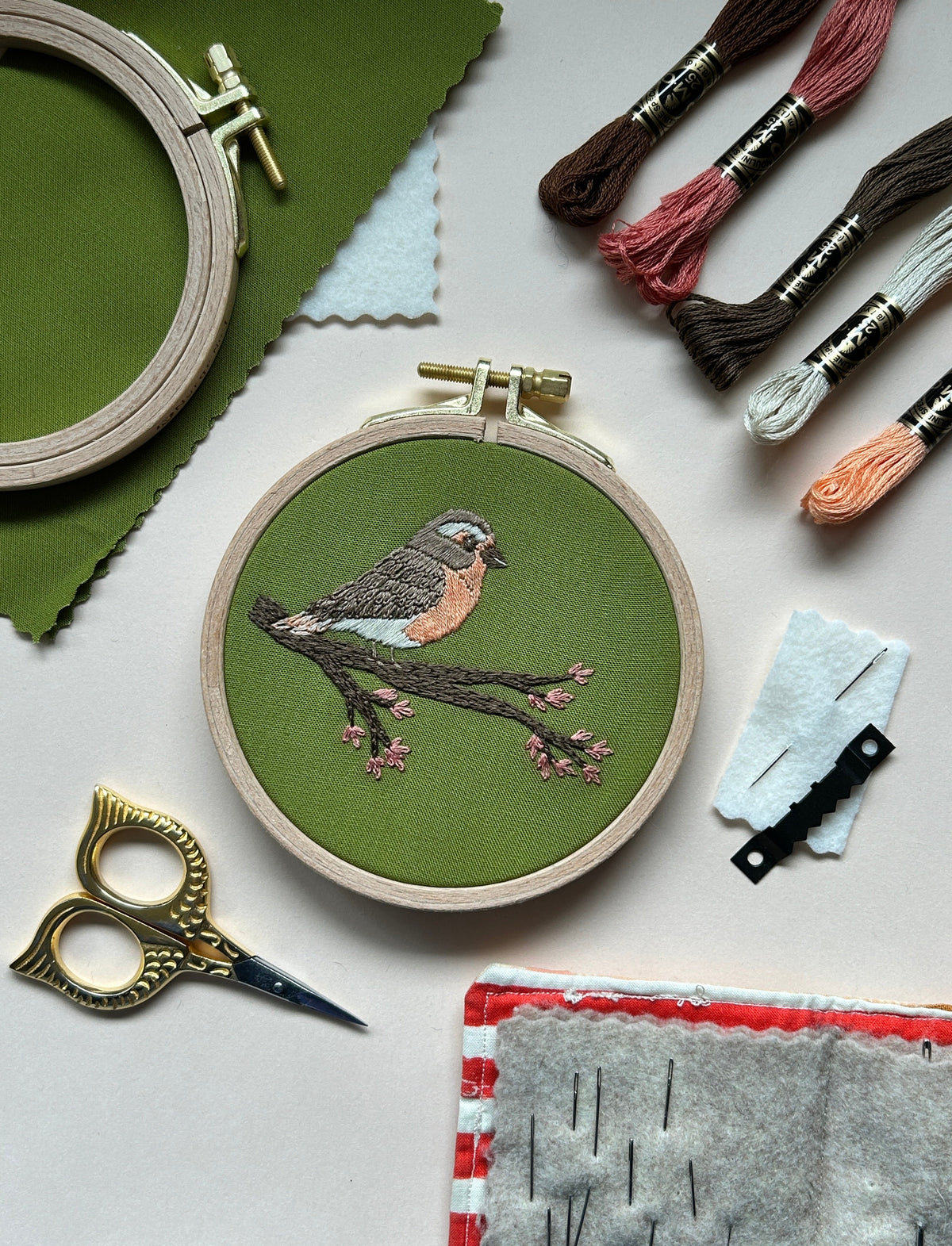 Spring Robin - Beginner Embroidery Kit