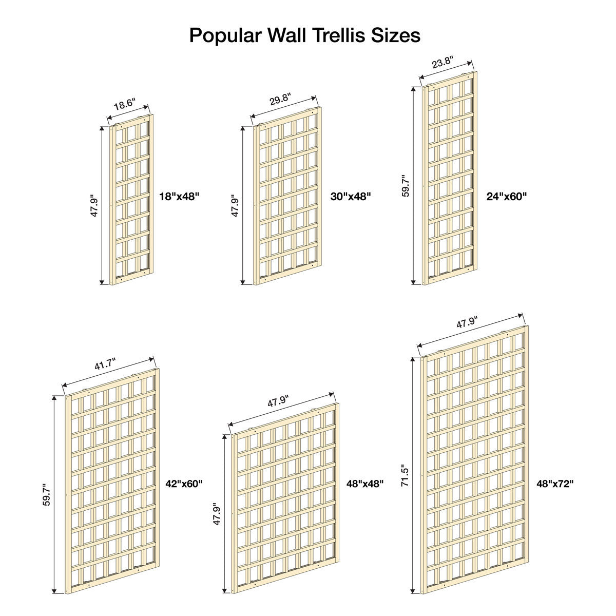 Natural Cedar Wall Mounted Trellises