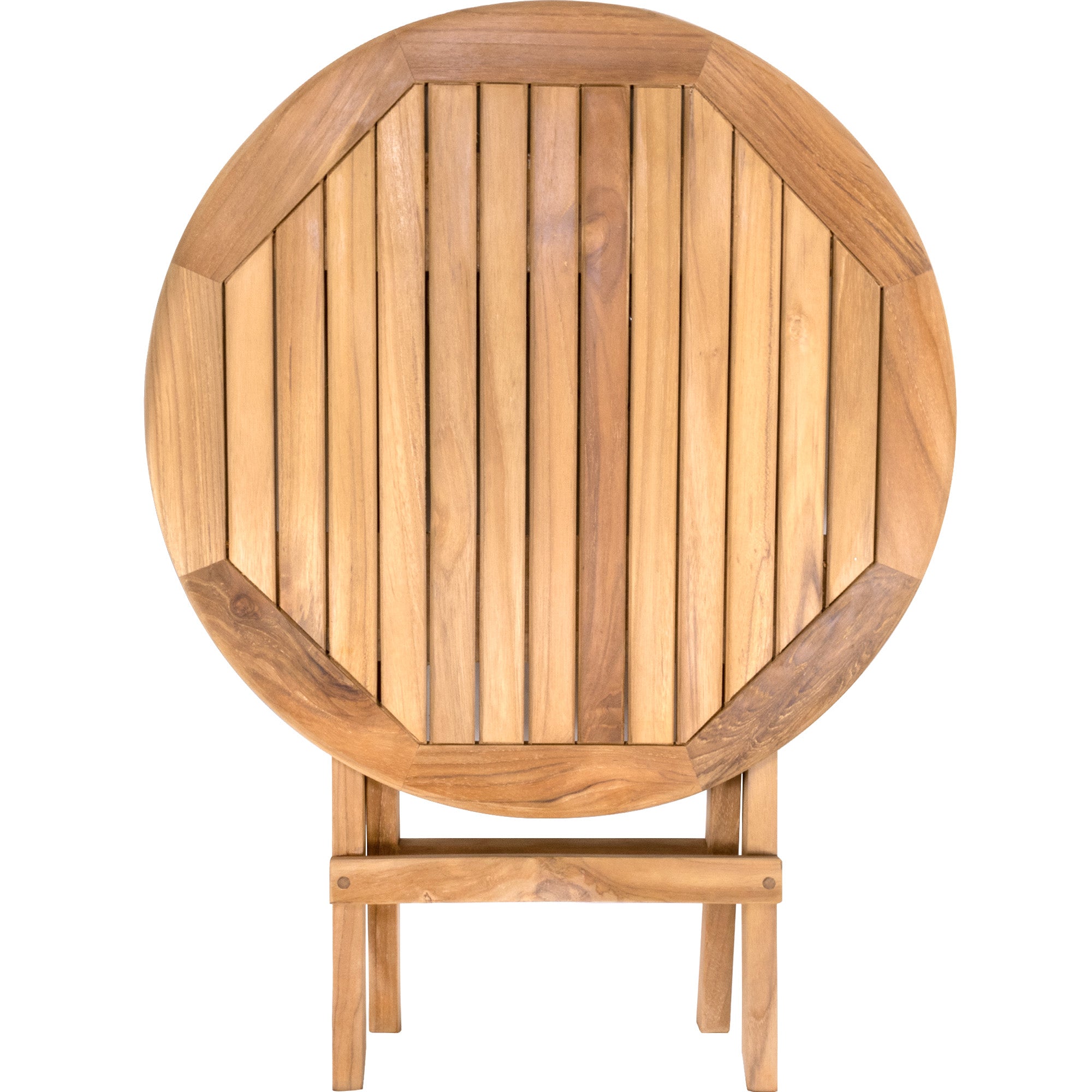 Natural Teak Ruger Outdoor Folding Side Table - 20" Round