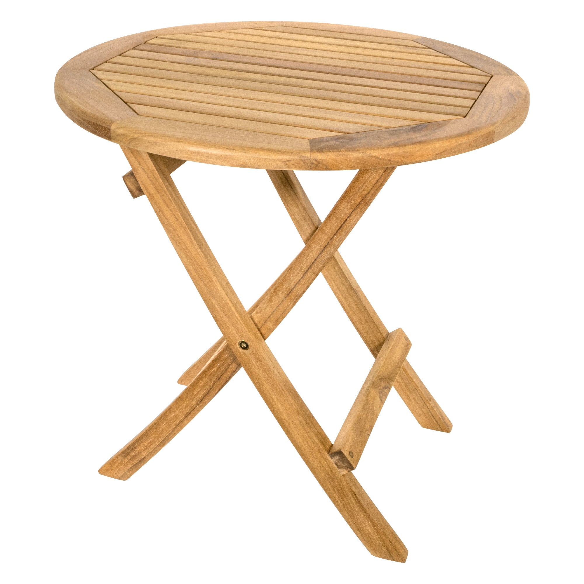 Natural Teak Ruger Outdoor Folding Side Table - 20" Round