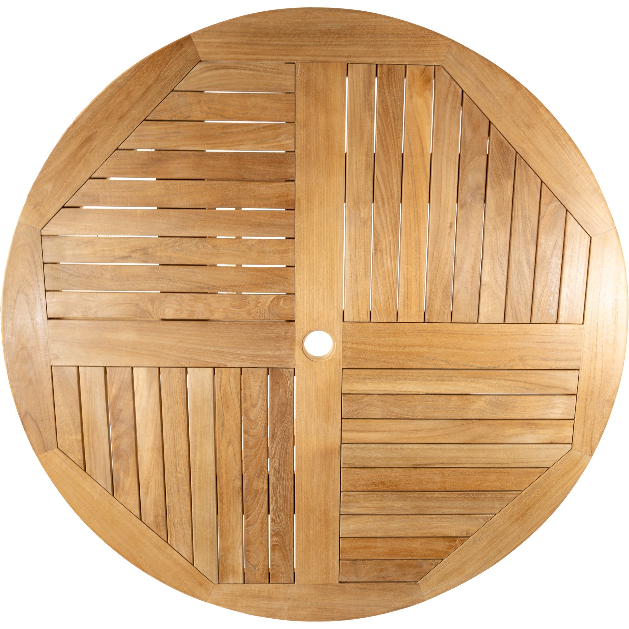 Natural Teak Naples Outdoor Folding Dining Table - 47" Round