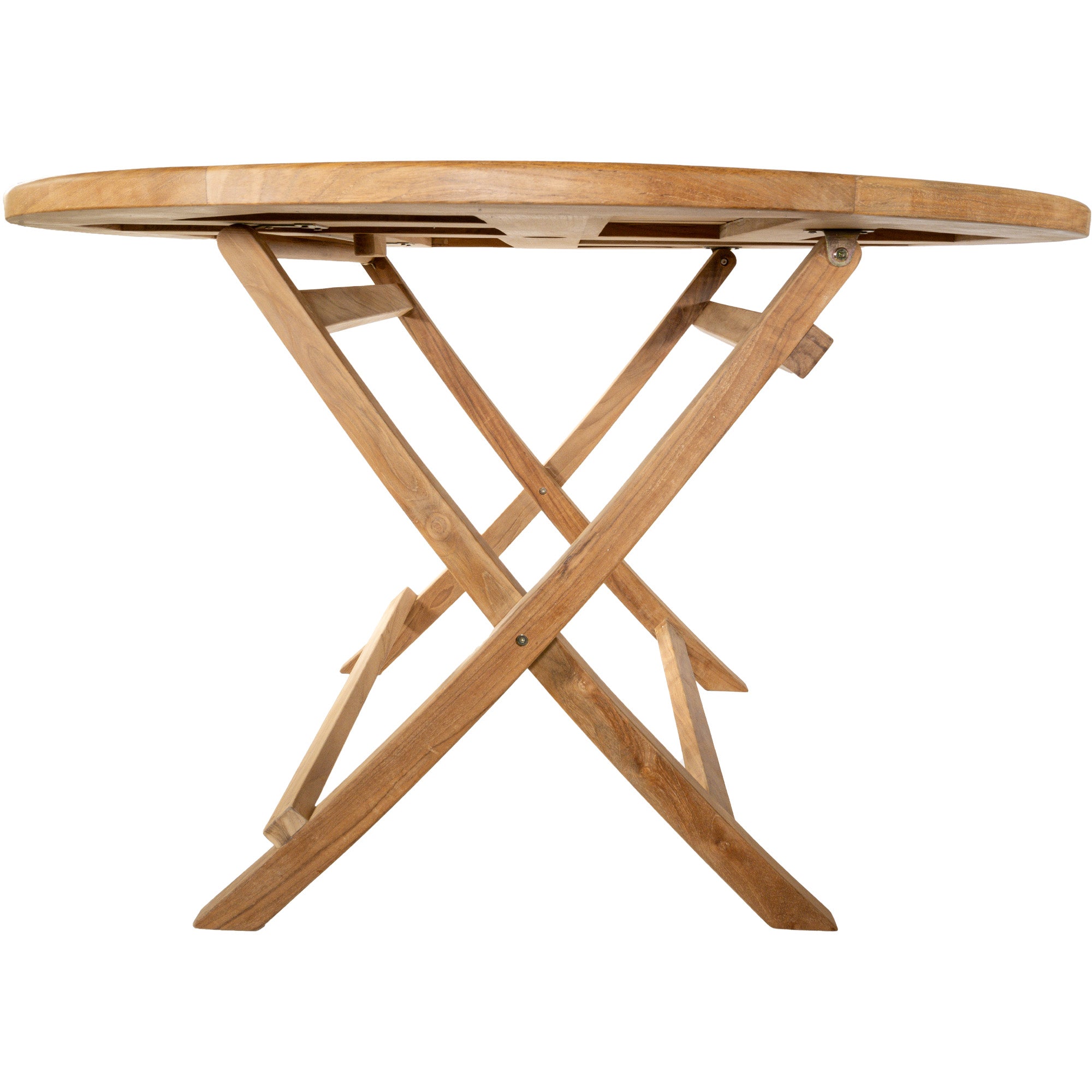 Natural Teak Naples Outdoor Folding Dining Table - 47" Round