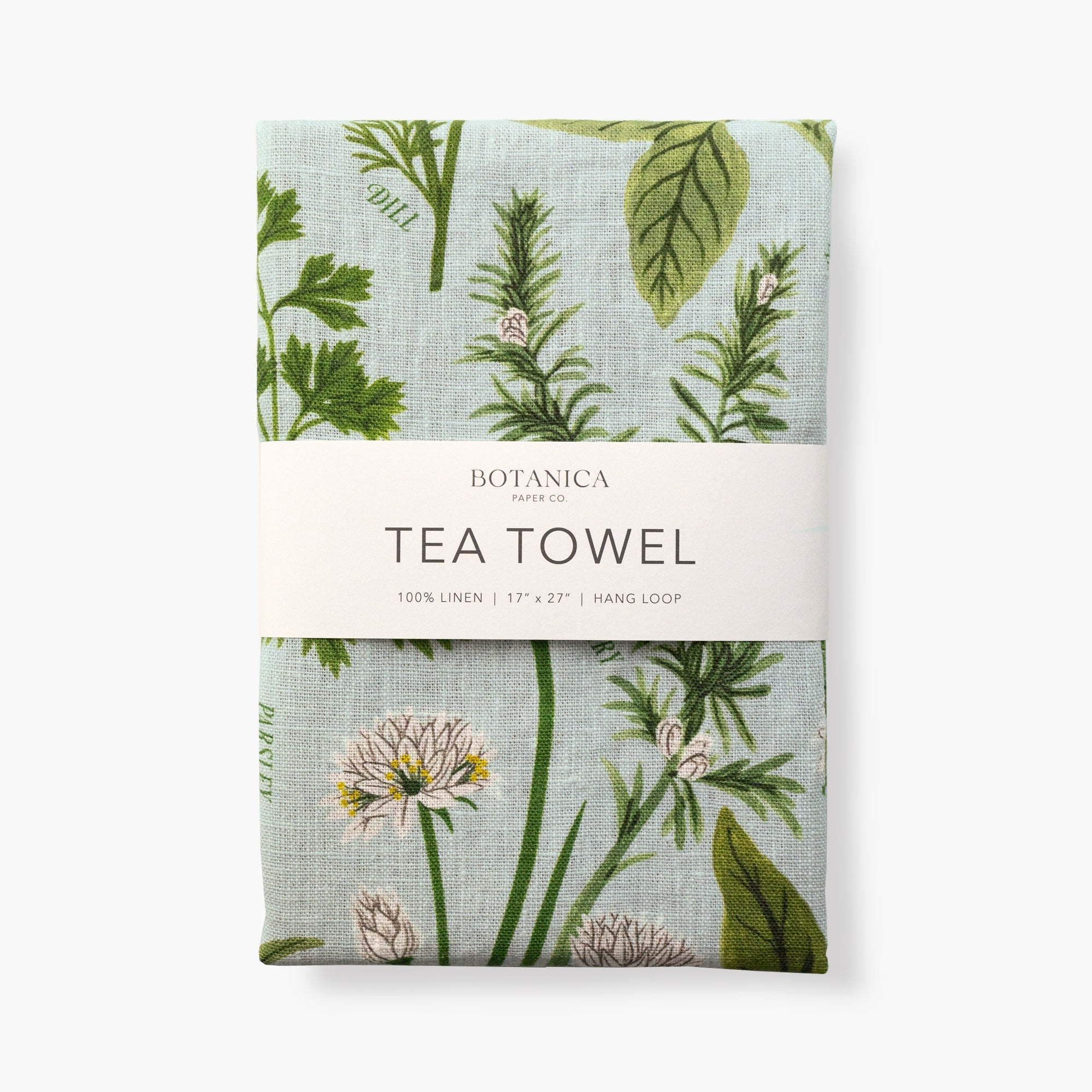 Herb Garden Tea Towel - 100% Linen Dishcloth
