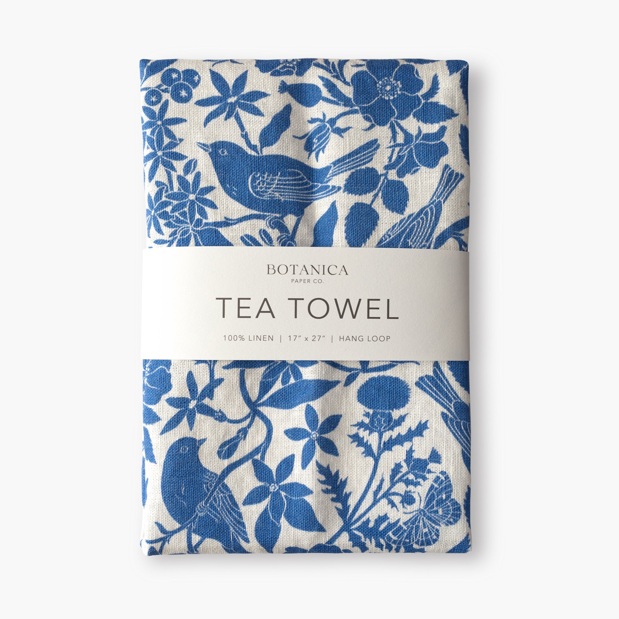 Songbirds Tea Towel - 100% Linen Dishcloth
