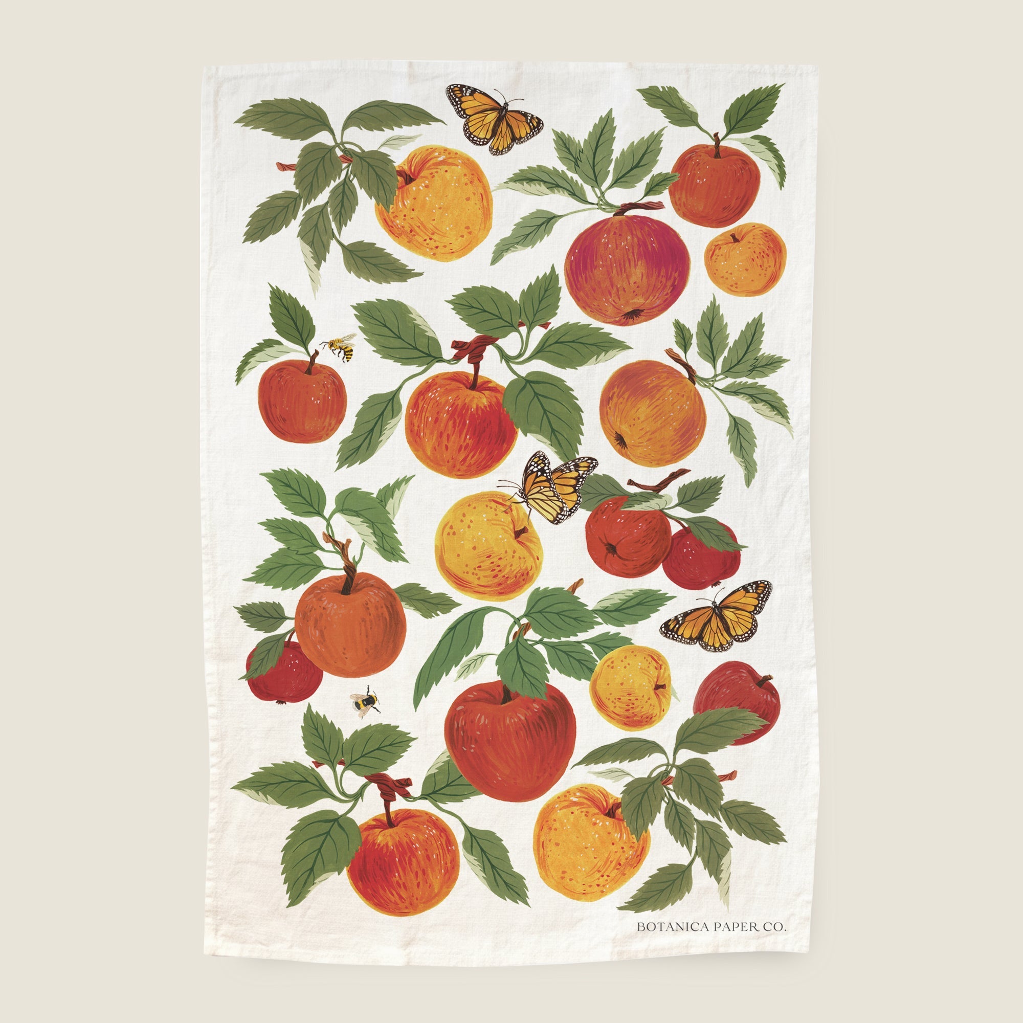 Apple Orchard Tea Towel - 100% Linen Dishcloth