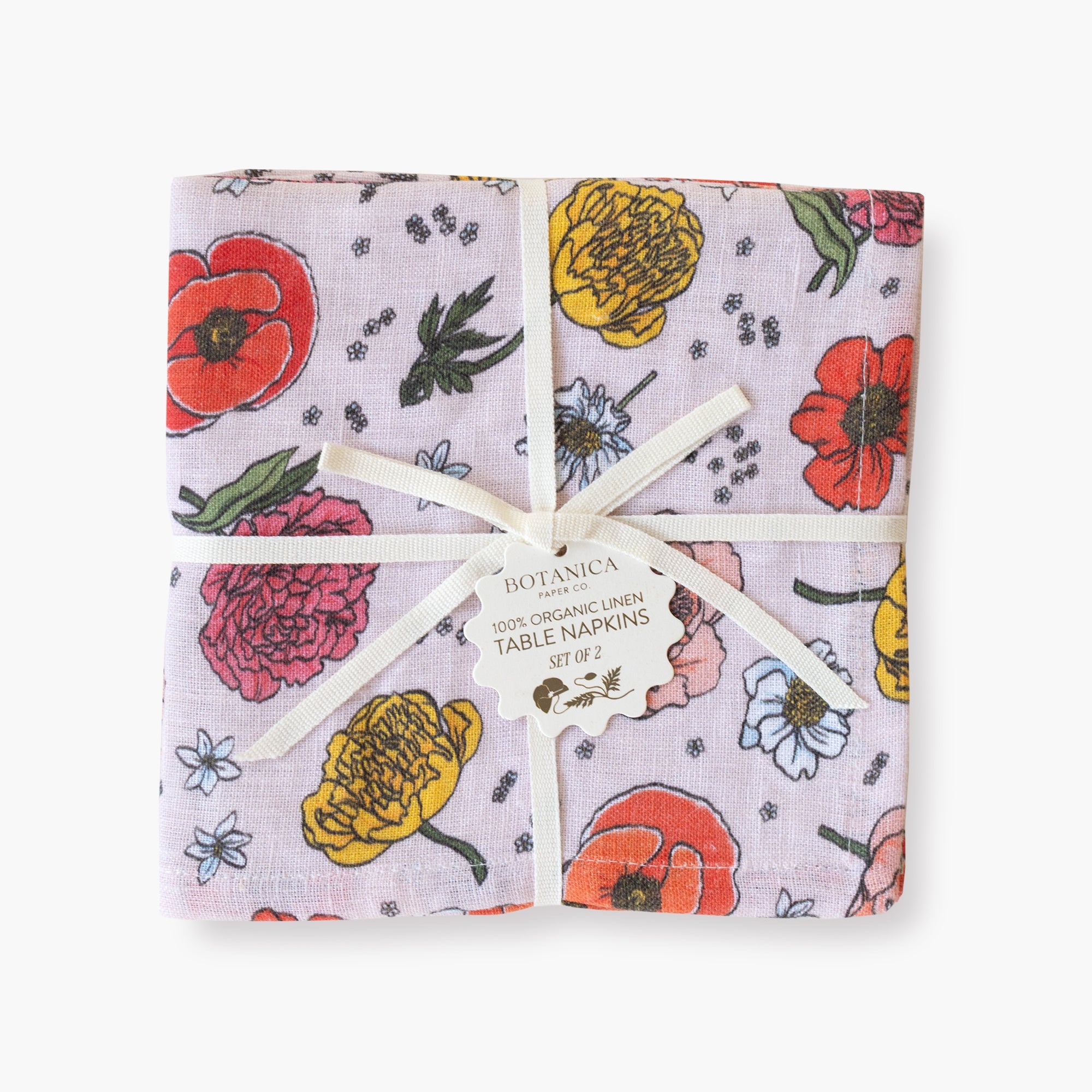 Garden Flora Linen Table Napkins - Set of 2
